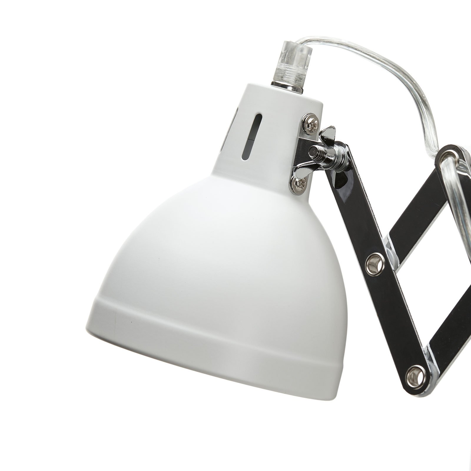 Scissor wall light, white, metal, plug, accordion