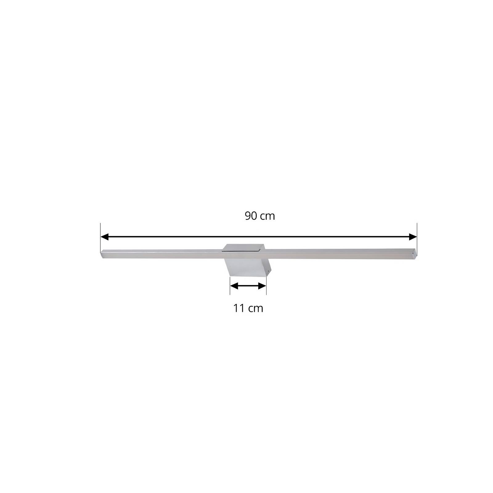 Lucande oświetlenie lustra LED Kivana, chrom, metal, 90 cm, IP44