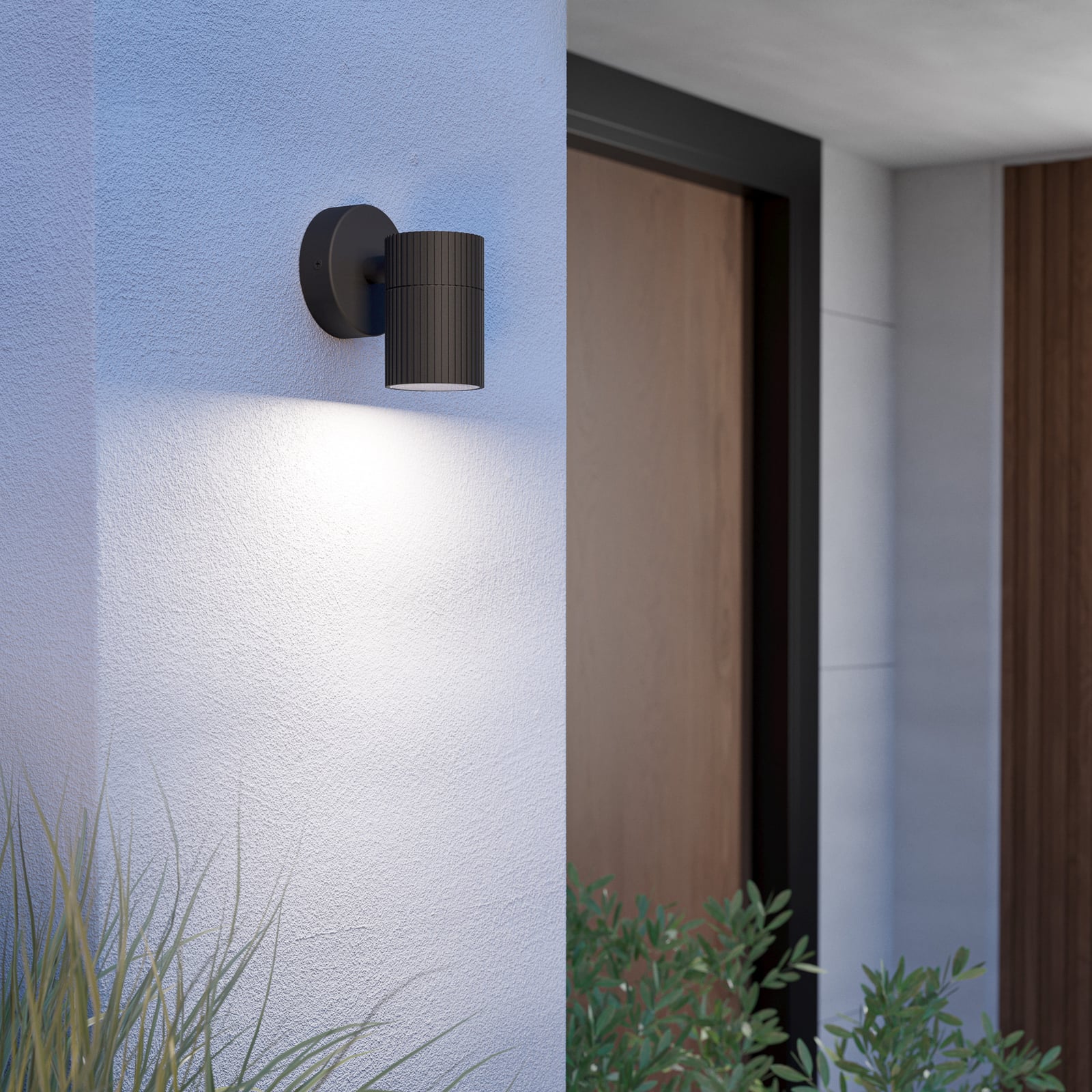 Außenwandlampe Tomelloso, schwarz, Höhe 12 cm, Metall