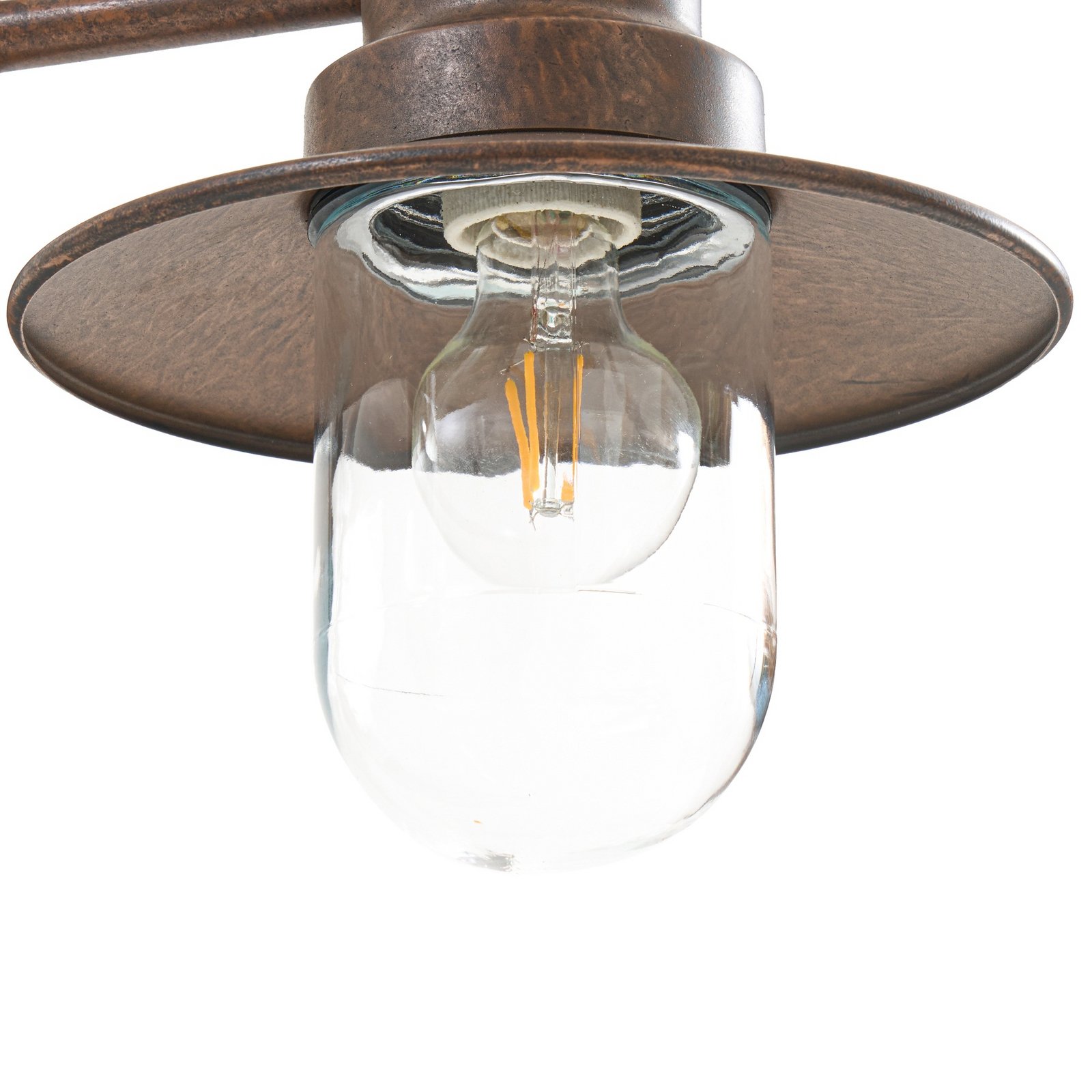 Lindby veilampe Eloretta, rust, 110 cm, stål, IP44, E27