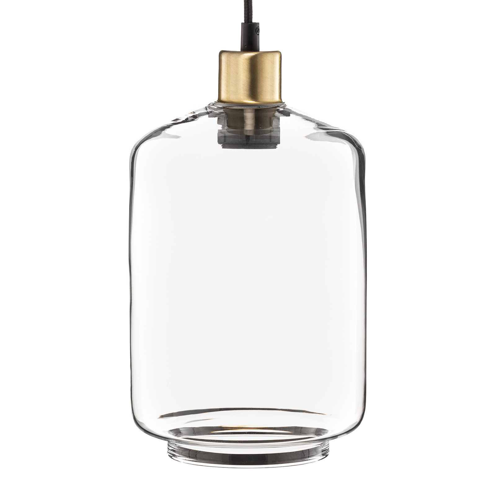 Lámpara colgante de tubo con pantalla de cristal transparente Ø 17cm
