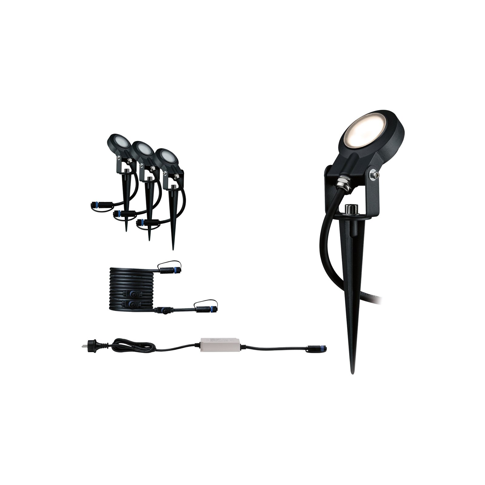 Plug & Shine 3 LED Candeeiro de jardim Sting IP67 Anthracite - Paulmann