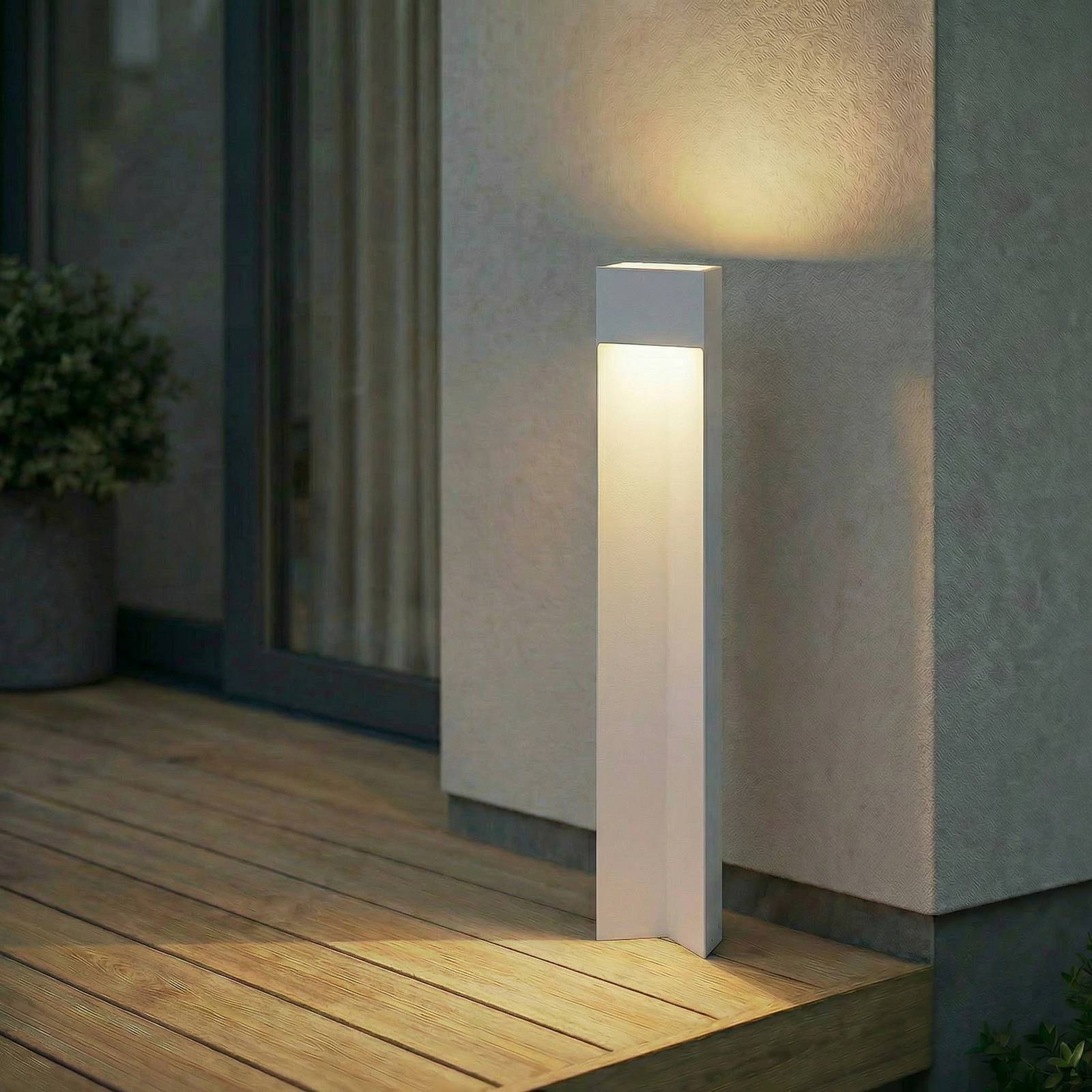 Lucande LED osvětlení cesty Lucande Kaholo, světle šedé, 90 cm, IP44