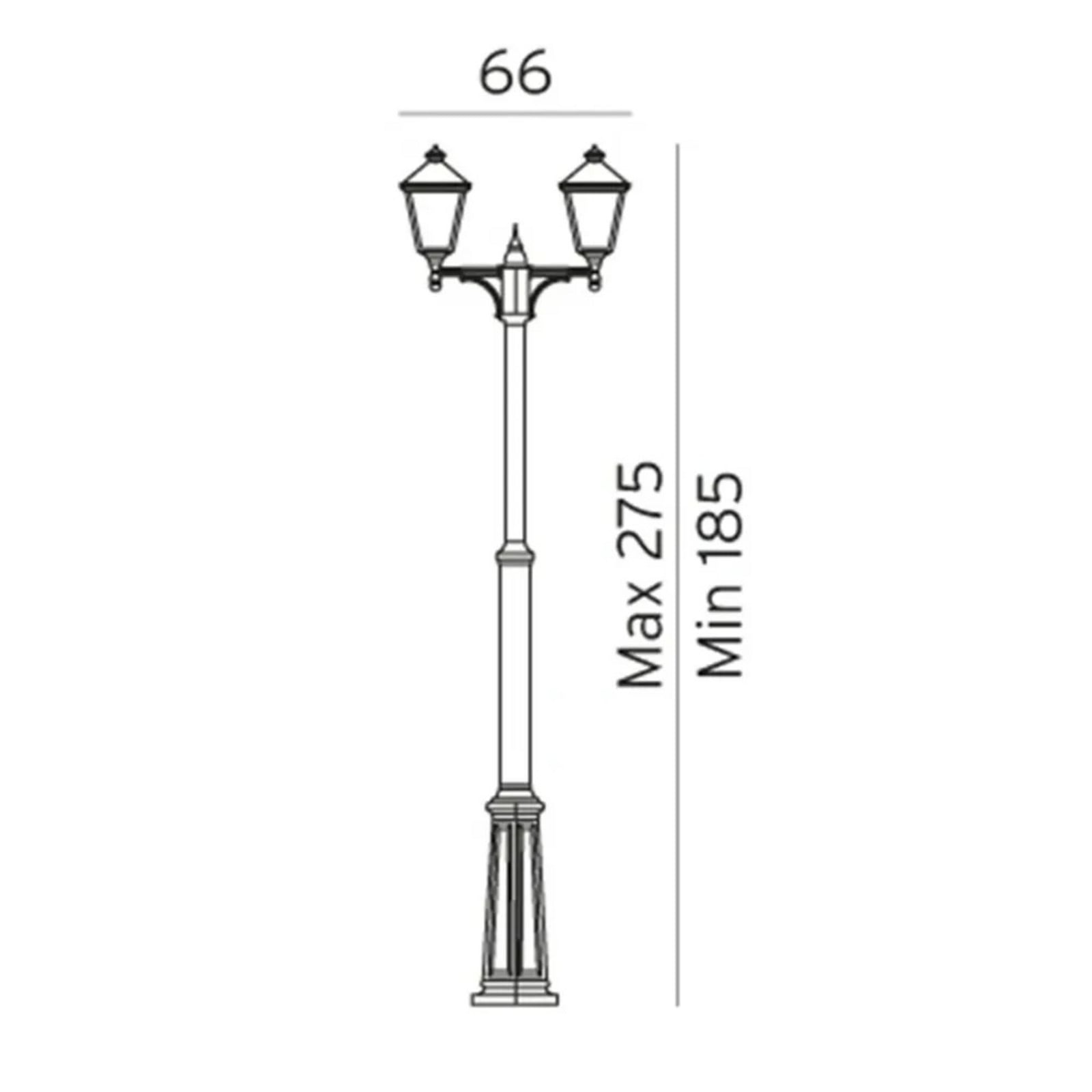 London 2 Udendørs Parklampe Bred t/Beton Forankring Hvid Norlys - Terrasse - Aluminium