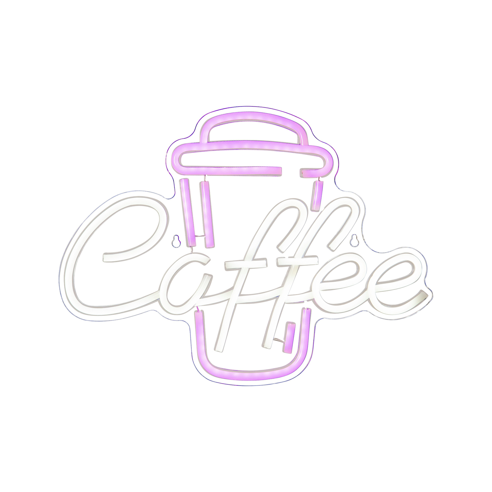 Applique a LED Coffee, rosa/bianco, plexiglas, 40 x 30 cm USB