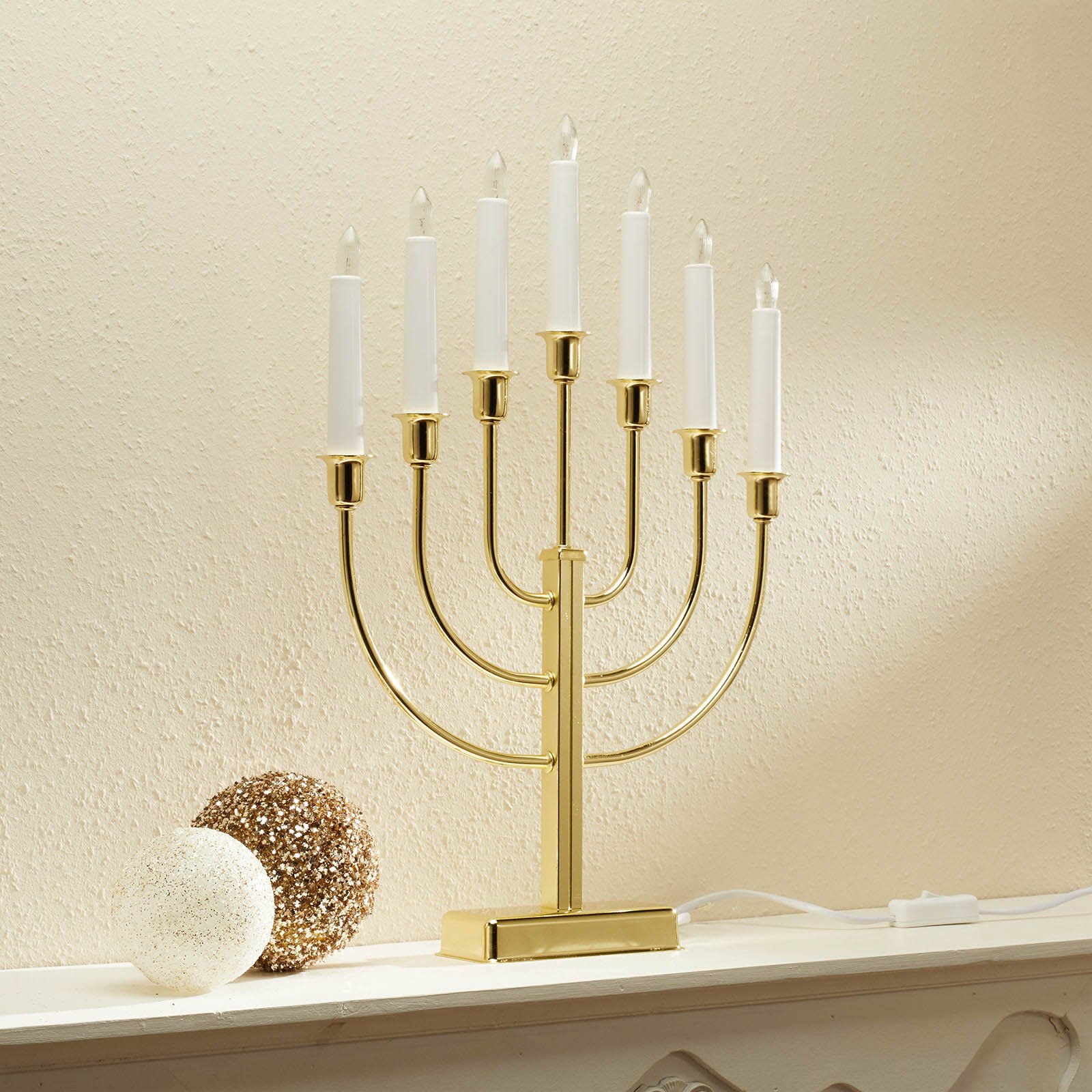 Свещник Kristina, височина 47 cm, E10 LED, 7-свещник, метал