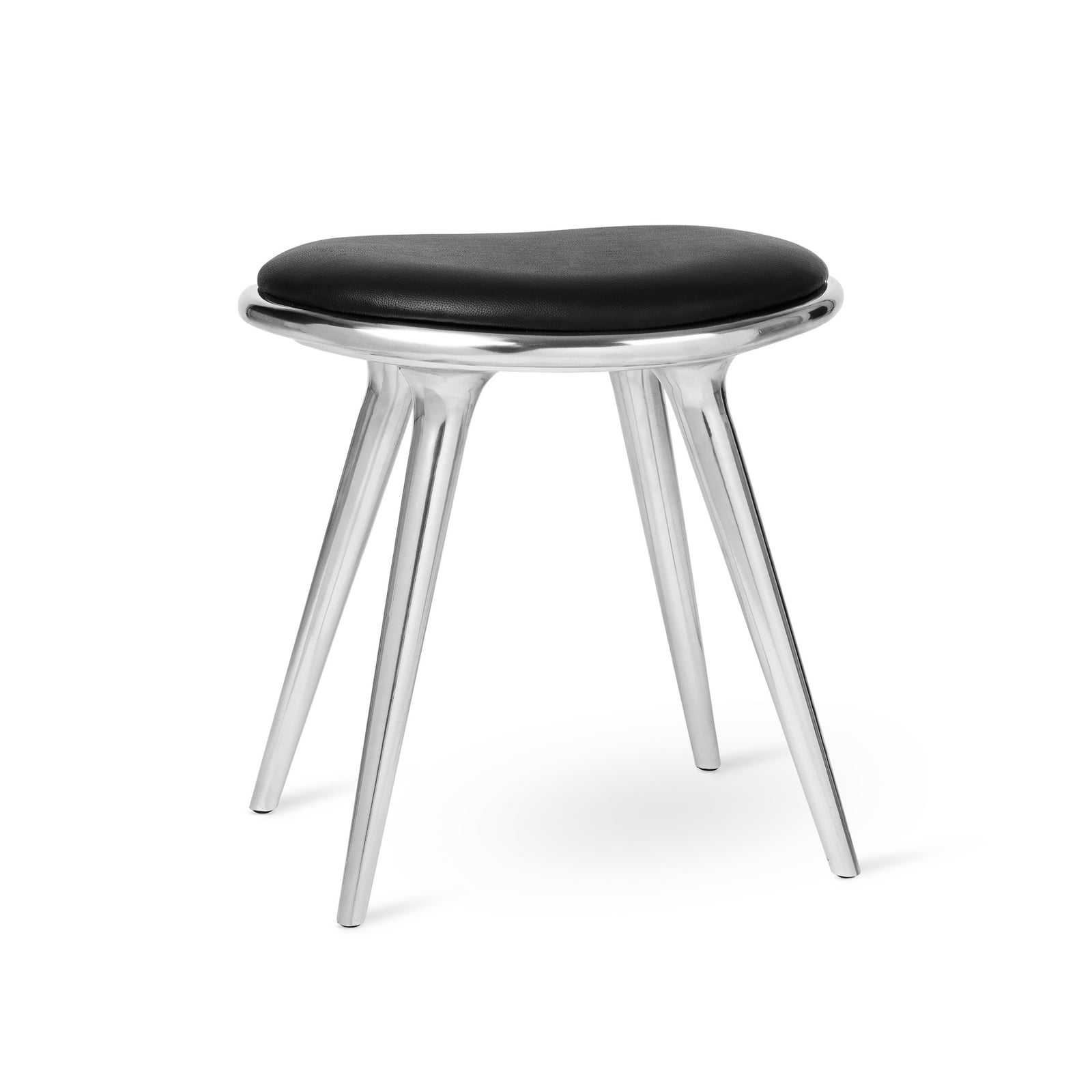 Chaise, noire, aluminium/cuir, hauteur 47 cm - Mater Chaise, noire, aluminium/cuir, hauteur 47 cm - Mater