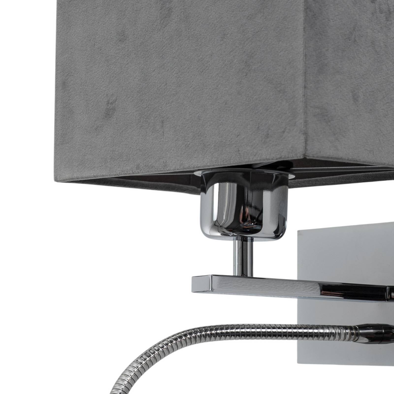 Lampa ścienna Harry, kątowa, chrom/chrom/ciemnoszary