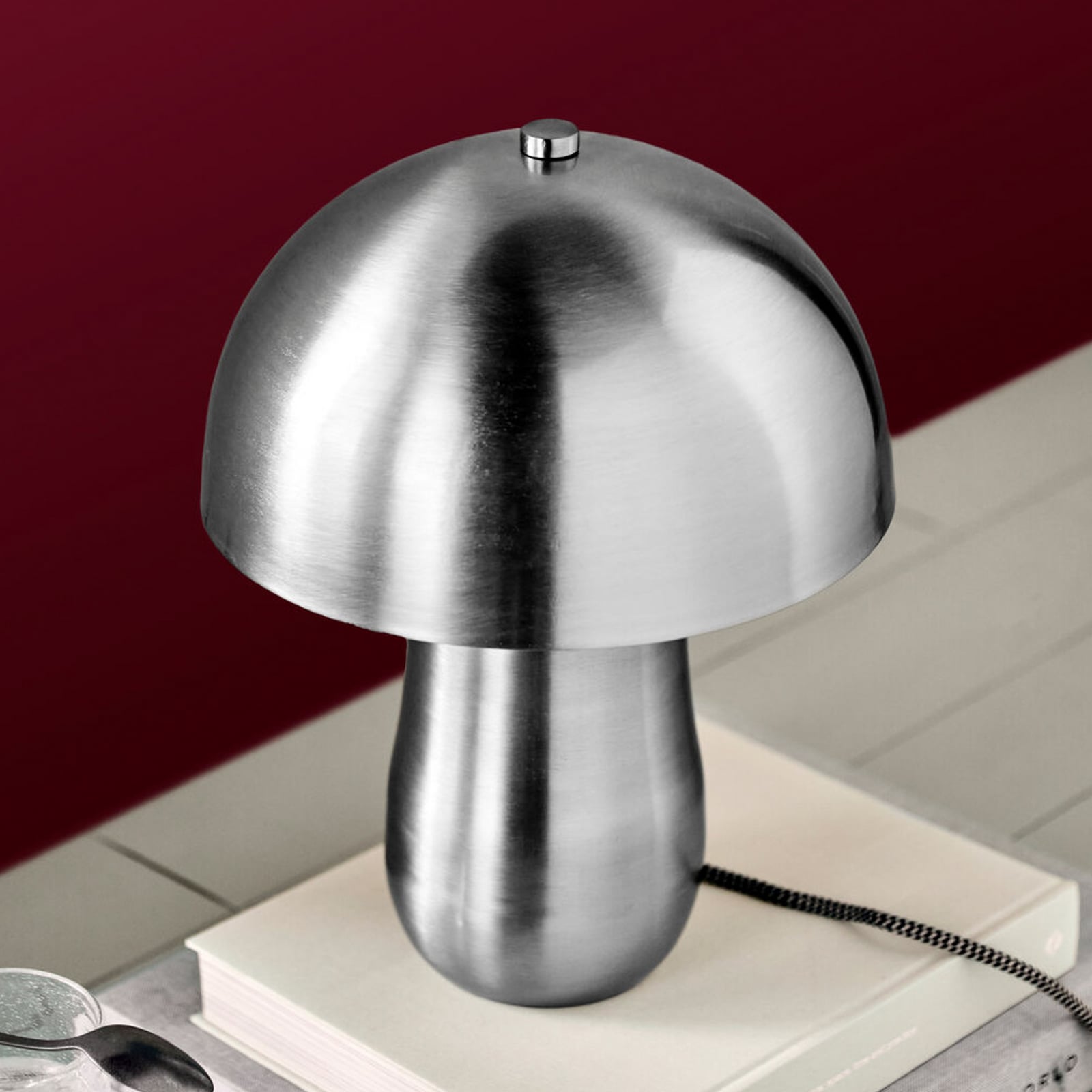 Lampada da tavolo HDRoomie, argento spazzolato, metallo - House Doctor