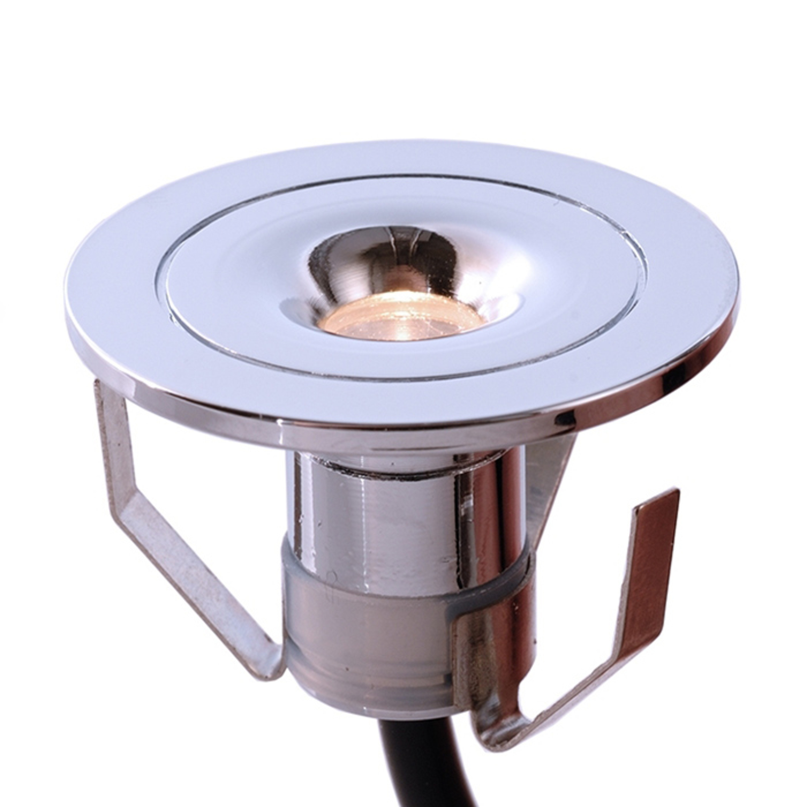 Deko-Light Small, chromed built-in LED lamp Punto Lumi, for Living / Dining Room, Aluminium, 1 W, energy efficiency: B, H: 2.5 cm