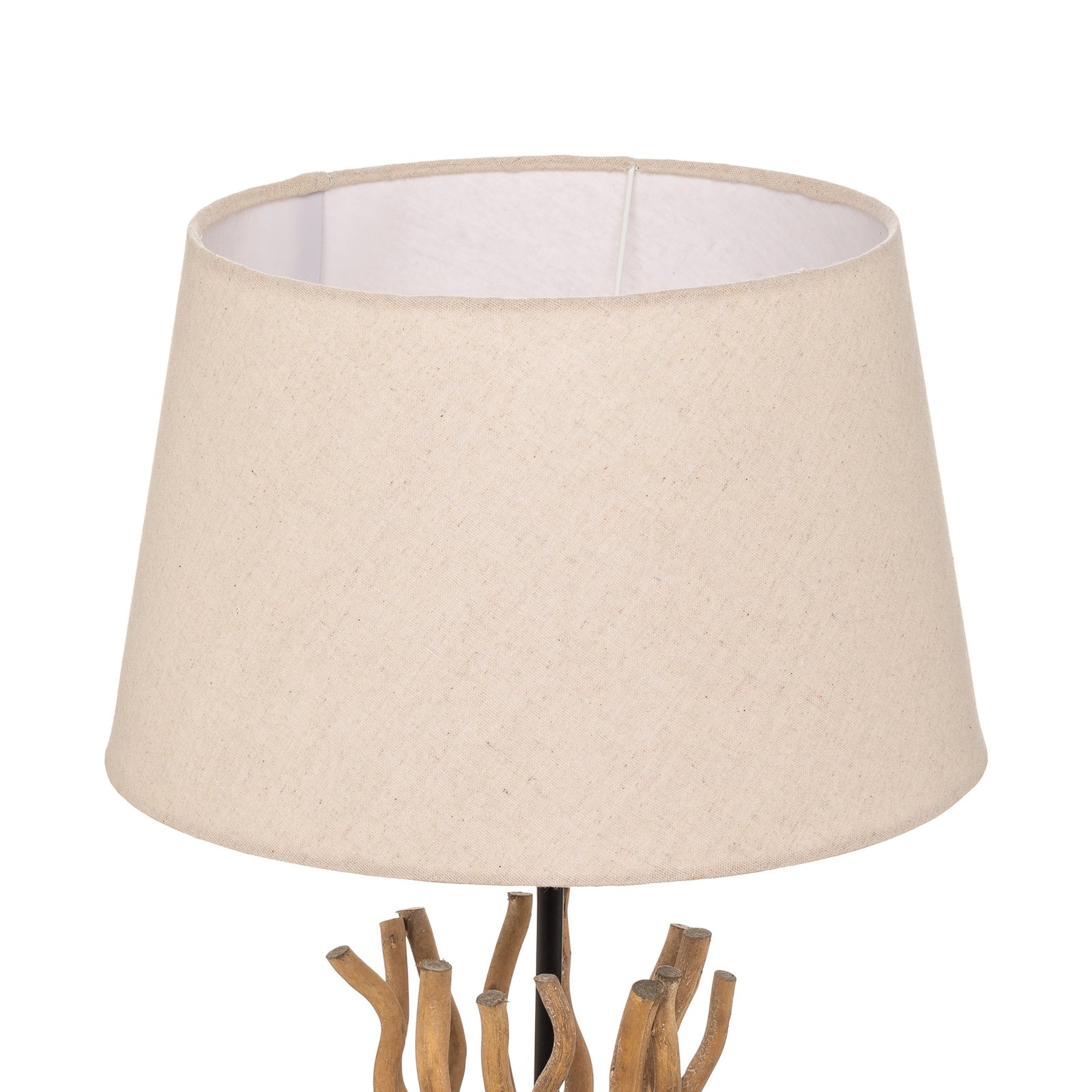 Agar floor lamp, fabric lampshade and wood element