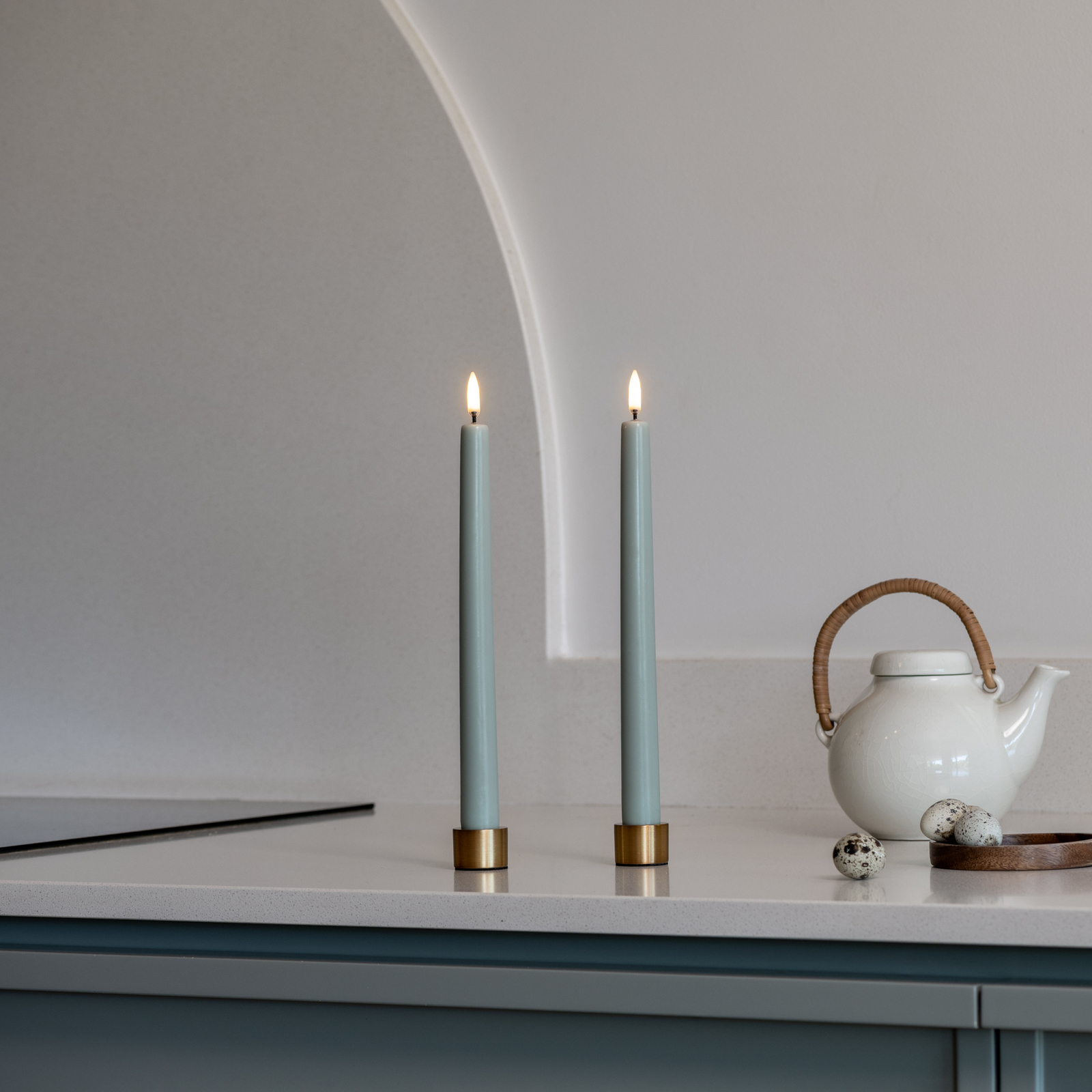 TAPER LED-kaars 2 stuks, lichtgroen, hoogte 25 cm - Uyuni Lighting