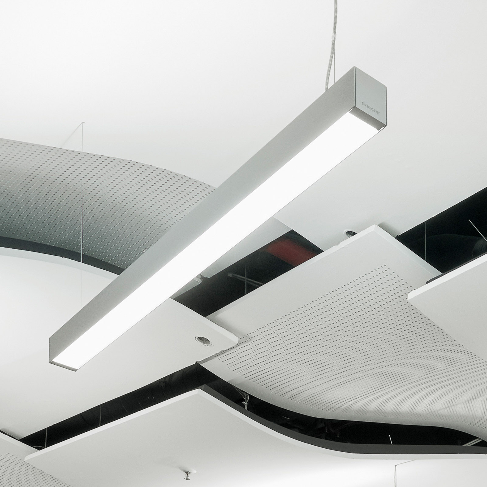 REGENT LIGHTING Regent Lighting Channel S Up C-LED 155 cm 3,000 K, for Workroom / Office, aluminium, polycarbonate, 58 W, energy efficiency: A+, L: 155 cm, W: 6.5 cm, H: 7.1 cm