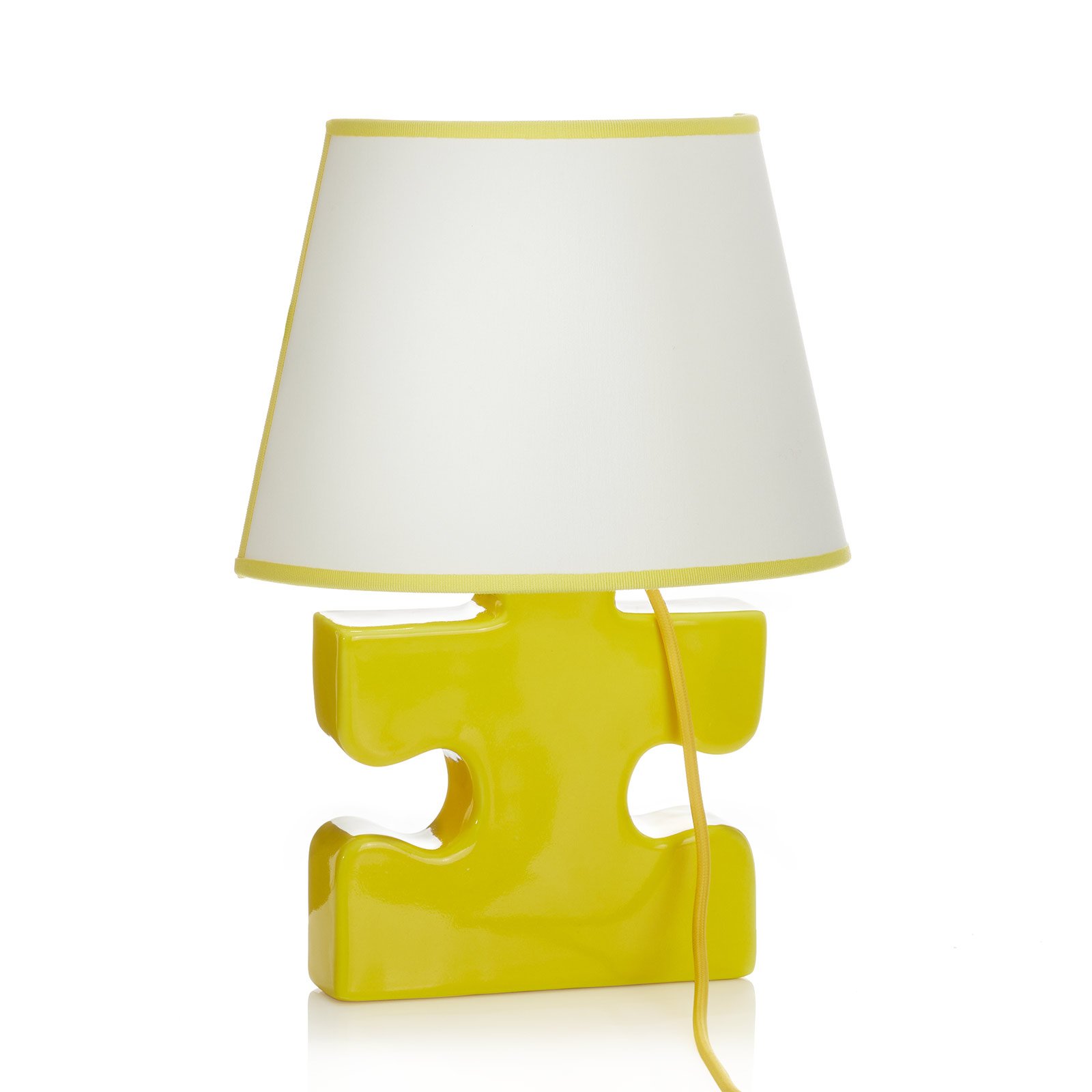 A185 ceramic wall light, fabric lampshade, yellow