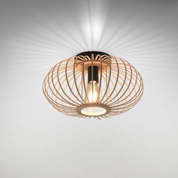Taklampe Racoon av tre, tynne stag
