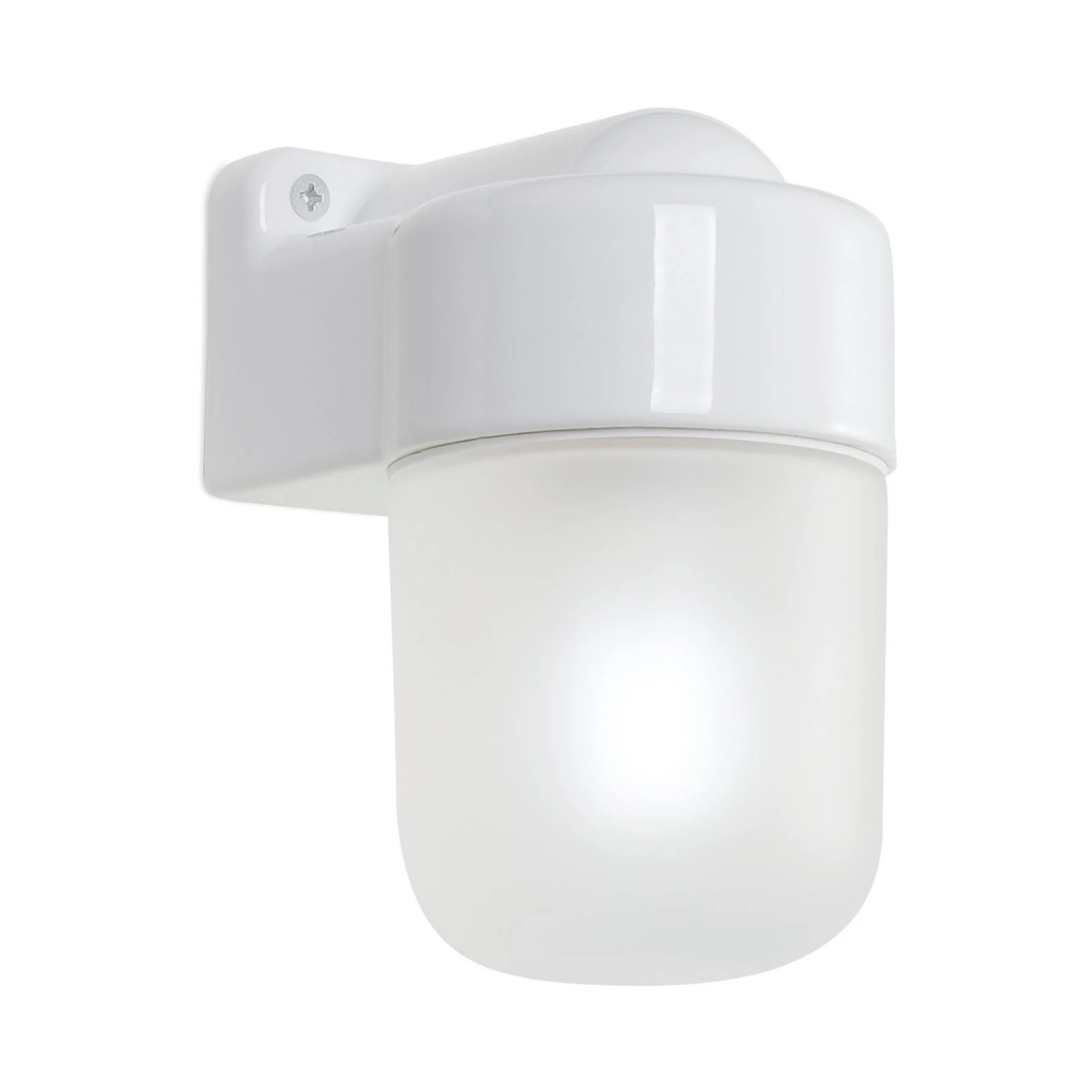 Vegglampe Ostia, hvit, keramikk, glass satinert, E27