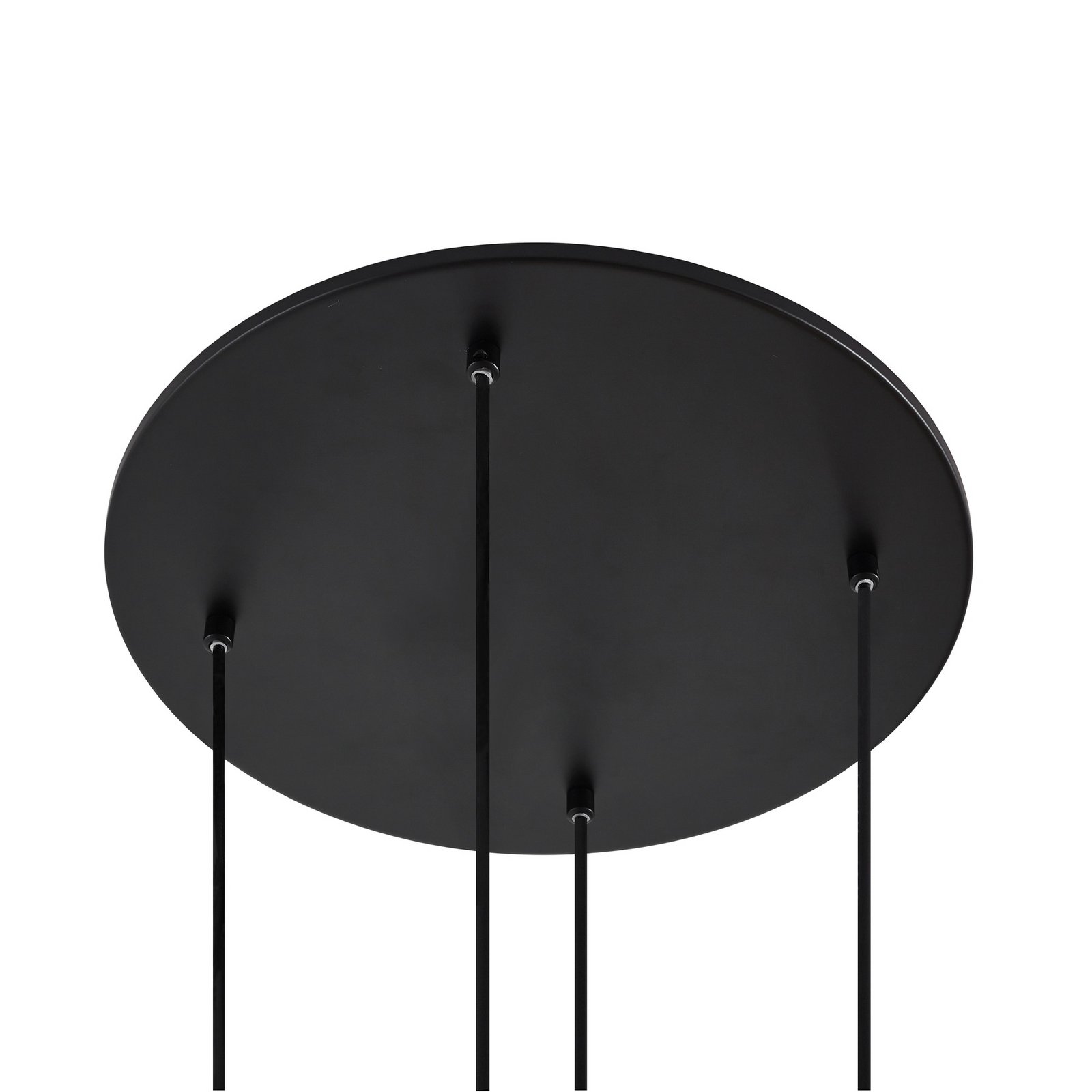 Lucande Hängeleuchte Lunelle, schwarz, Glas, 4-flg., Ø 40cm