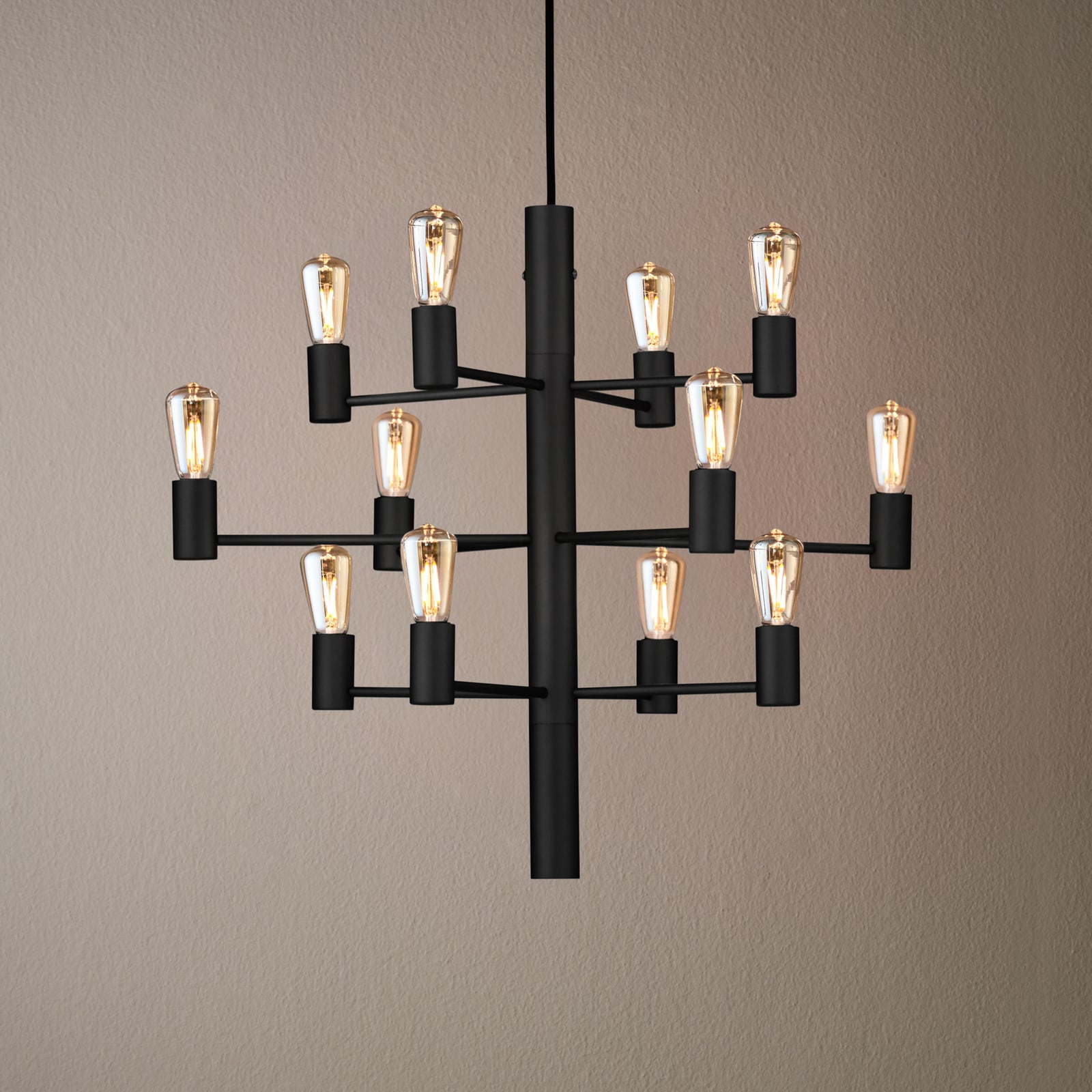 Manola 12 Lustre Noir Dimmable LED - Herstal