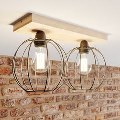 Plafón Dorett, madera de roble, 2 luces