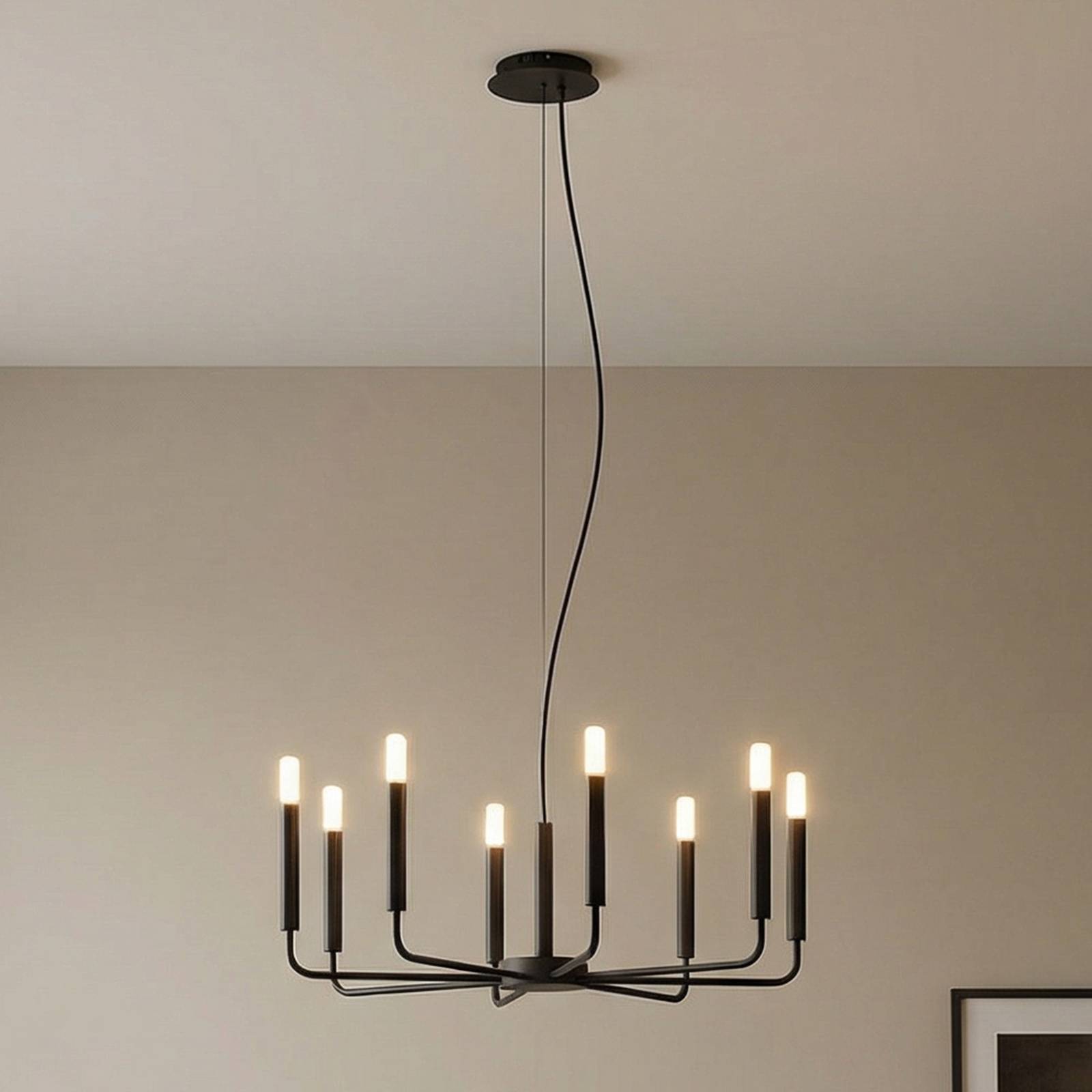 Nowodvorski Lighting Kroonluchter ORTO, zwart, metaal, Ø 73 cm, 8-lamps