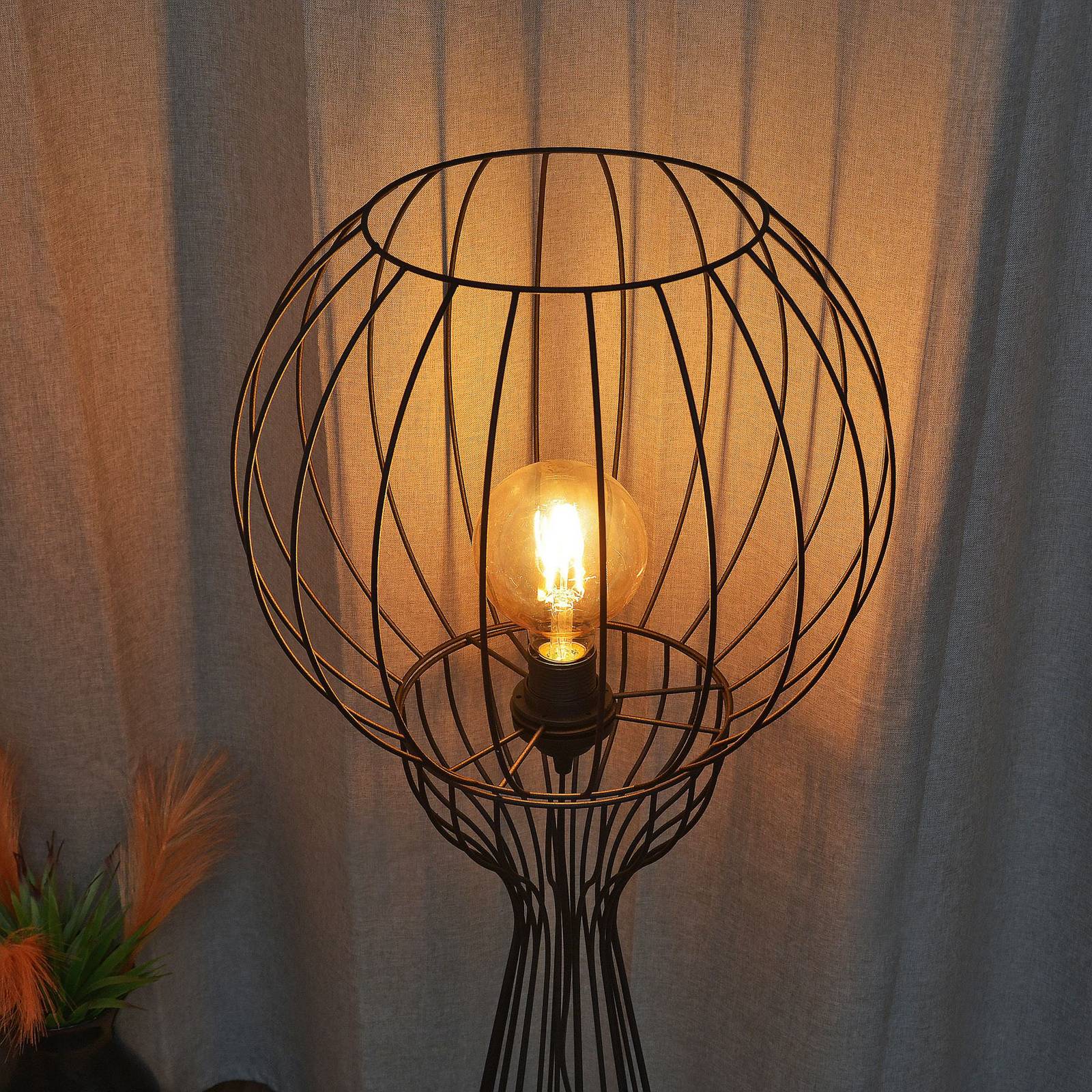 Lampa stojąca Mercure, czarna, metal/plastik, wysokość 93 cm