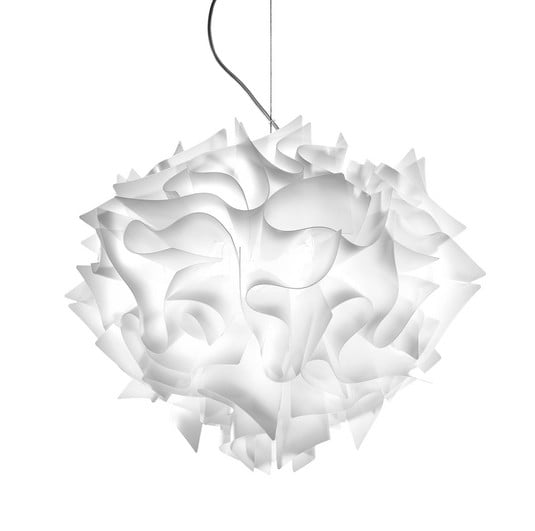 Slamp Veli Mini Lampada Da Tavolo | Design Moderno In Opalflex E Acciaio | Colore Bianco, 31.5x31.5x25.5 Cm