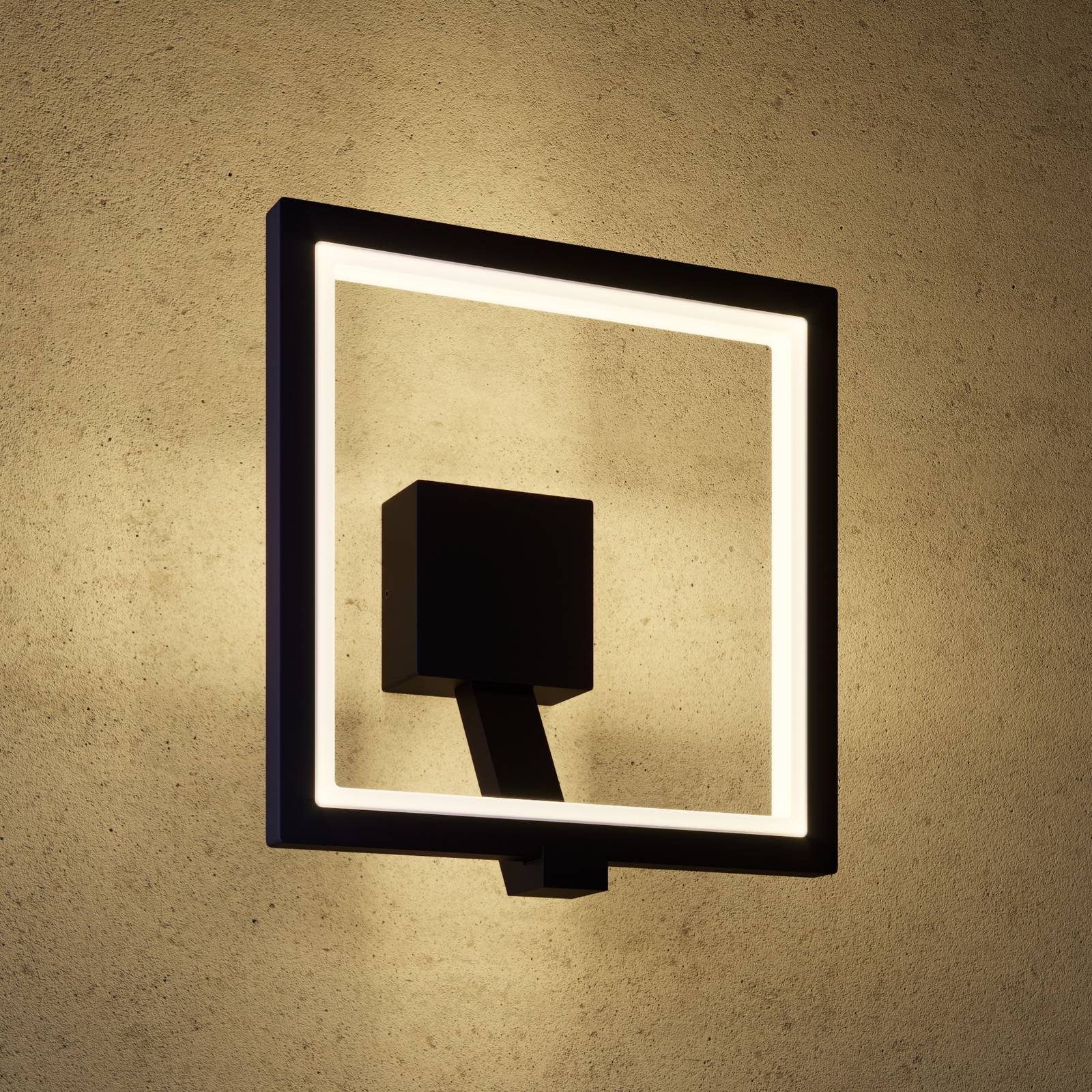 Фото - Прожектор / світильник Lucande Kinkiet zewnętrzny LED Square, szary grafitowy 