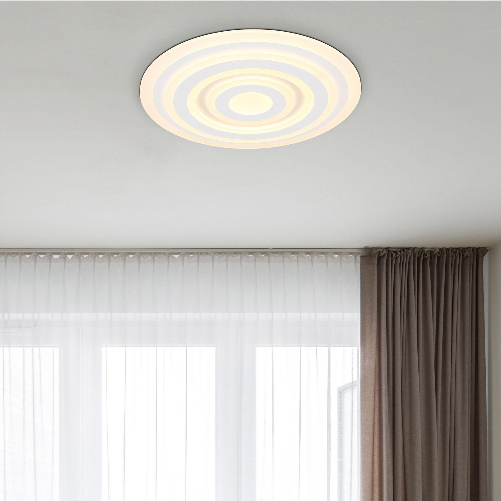 Alois LED stropna svjetiljka, bijela, Ø 49 cm, metal/akril