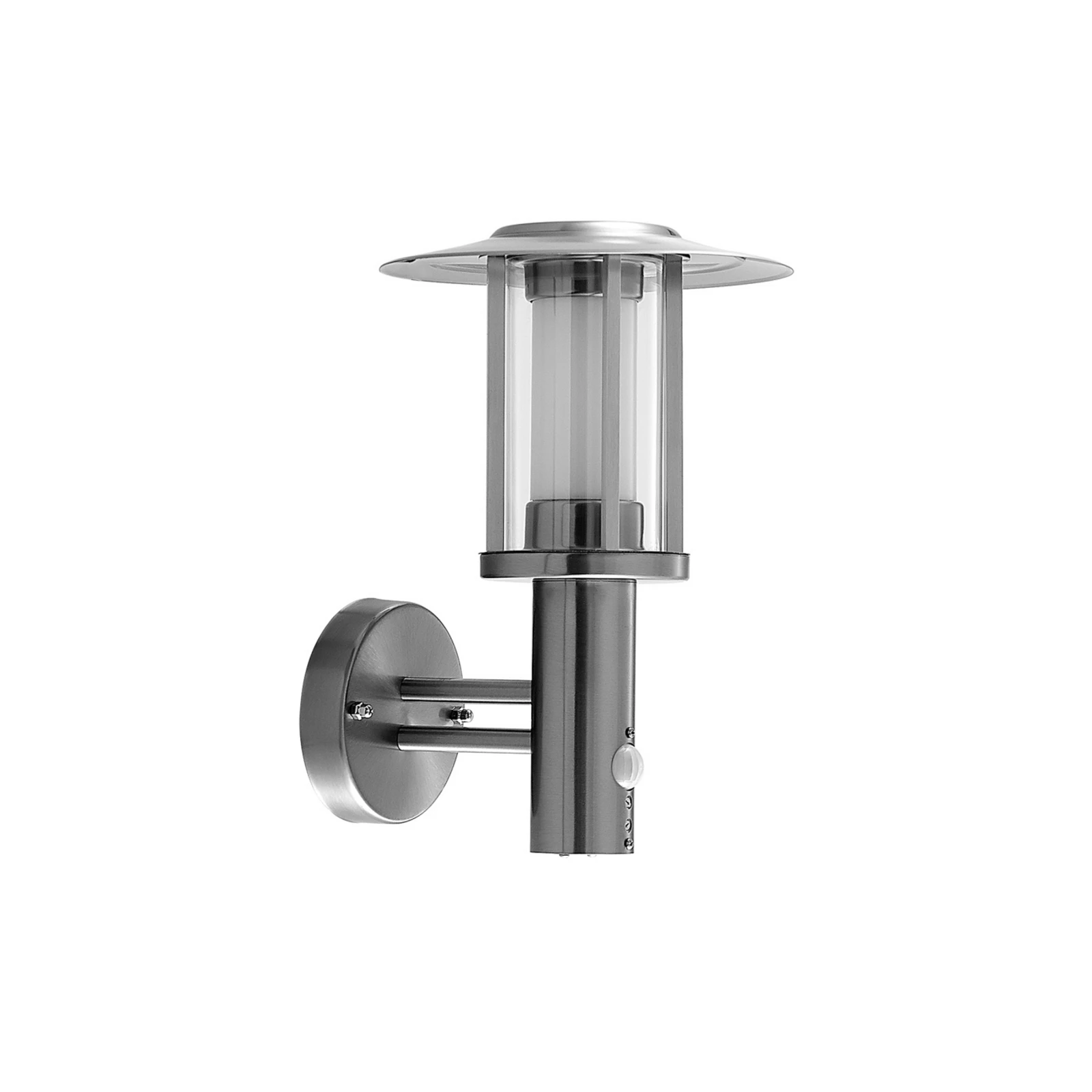 Lindby LED-Außenwandlampe Gregory, Sensor, edelstahl, IP44