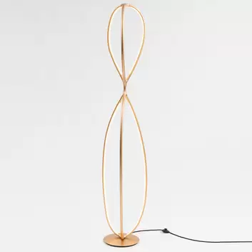 Lilian floor lamp, LED dimmer, polished/matt brass