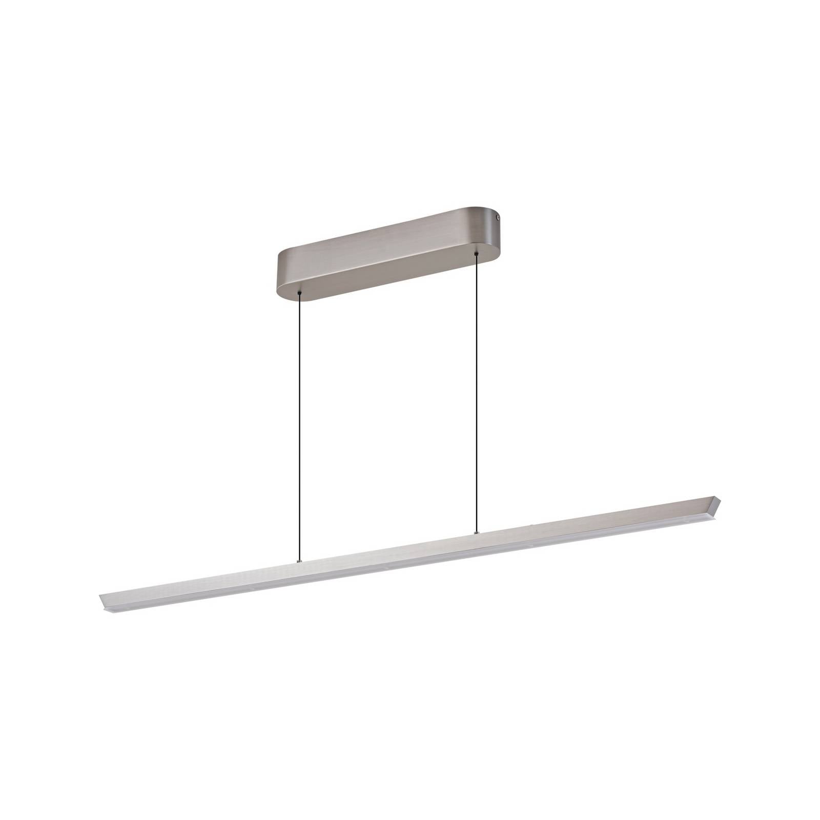 Lucande LED-Hängelampe Solvar, 117cm, silber, CCT, dimmbar