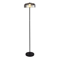 LED stojací lampa Frisbee se stínidlem ze skla