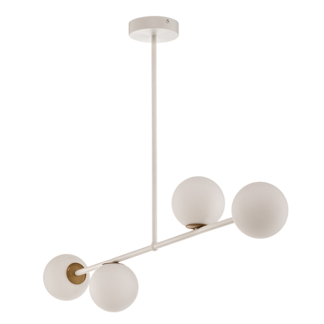 Lámpara colgante Gama 4, 4 luces, blanca
