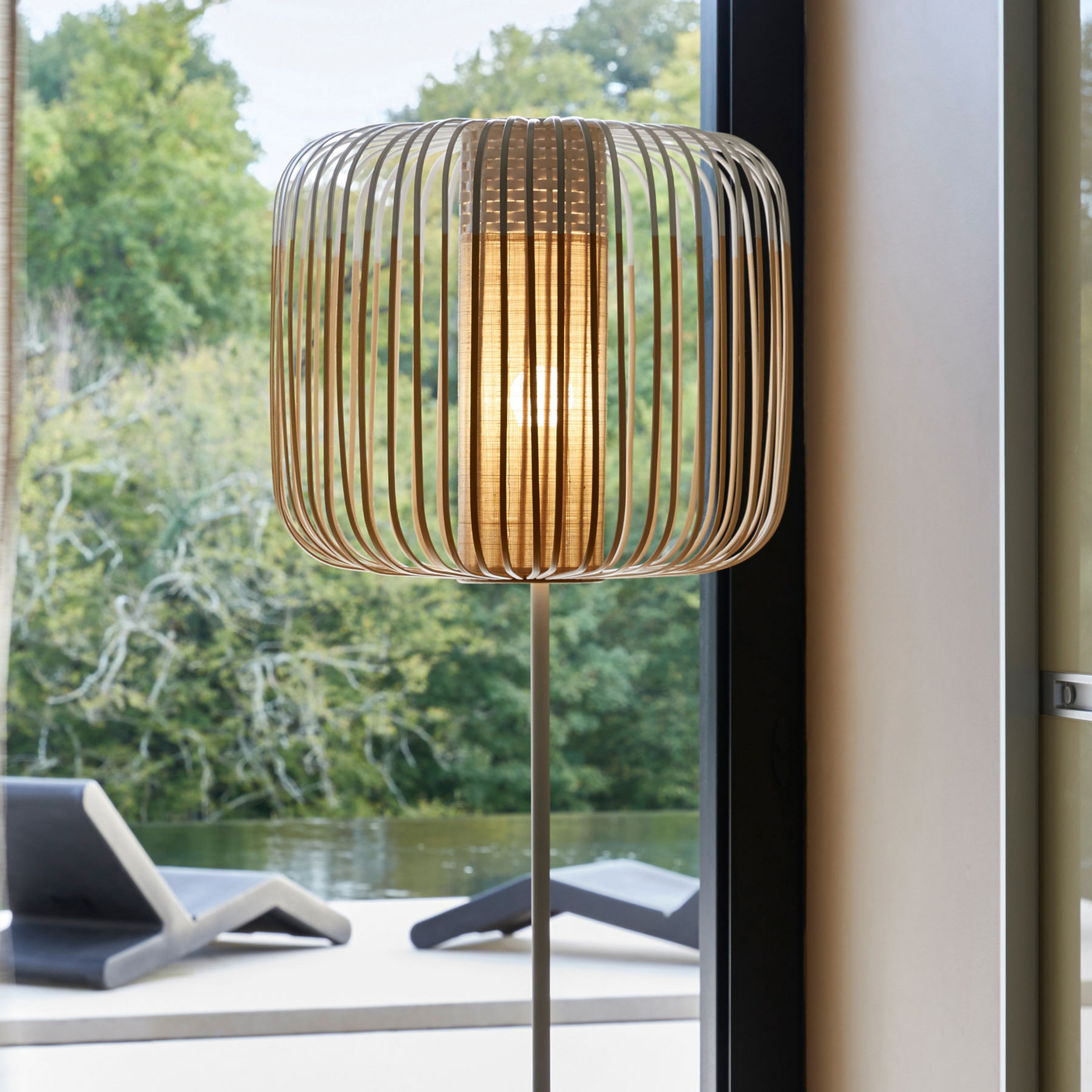 Forestier Bamboo Light da terra 1 luce bianco