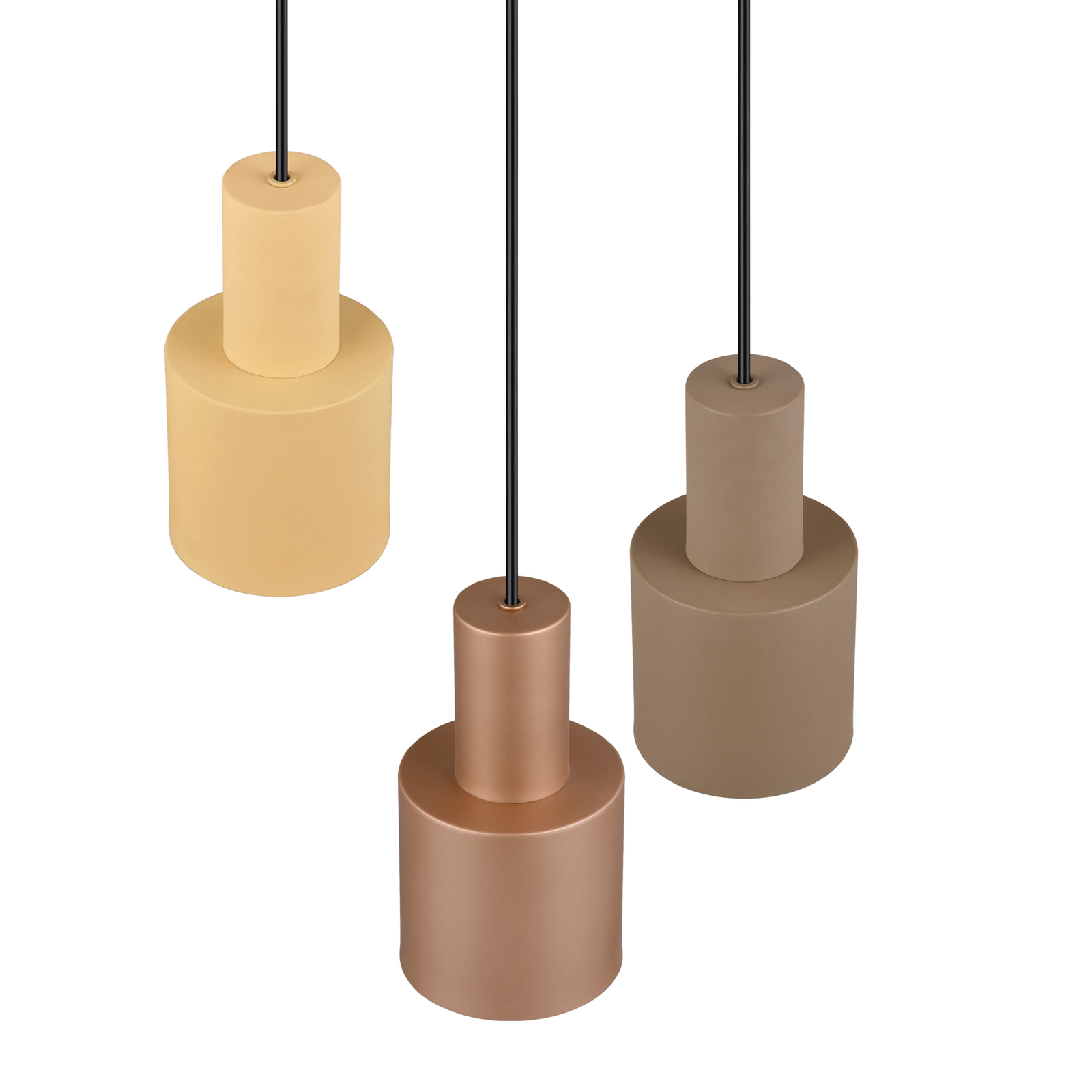 Hanglamp Agudo, meerkleurig, 3-lamps, rondel