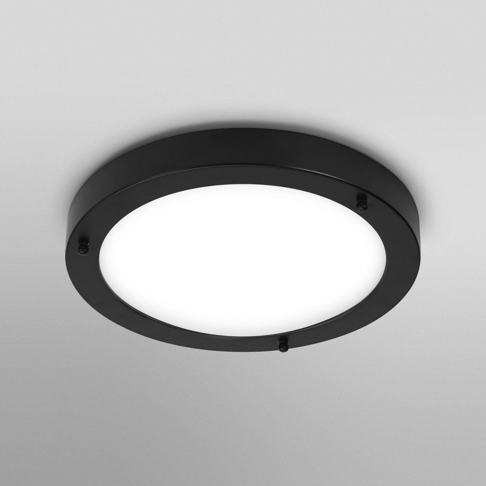 OSRAM Deckenlampe BATHROOM, schwarz Ø 31 cm Metall/Glas IP44