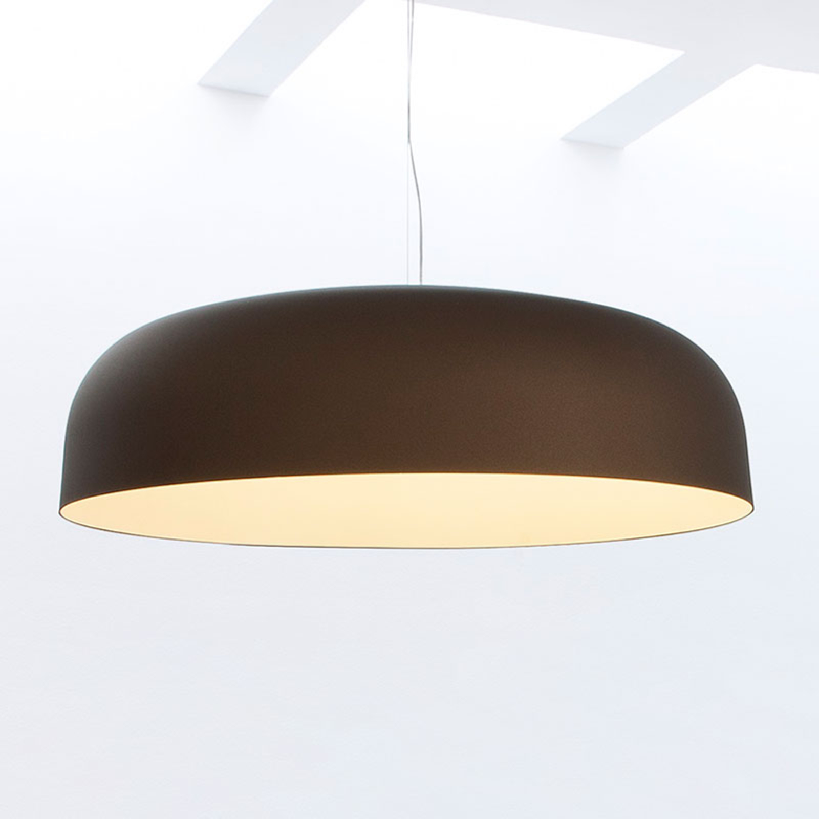 Oluce Canopy hanging light, 90 cm bronze and white, for Living / Dining Room, PMMA, aluminium, 2GX13, 55 W, energy efficiency: A, H: 27 cm