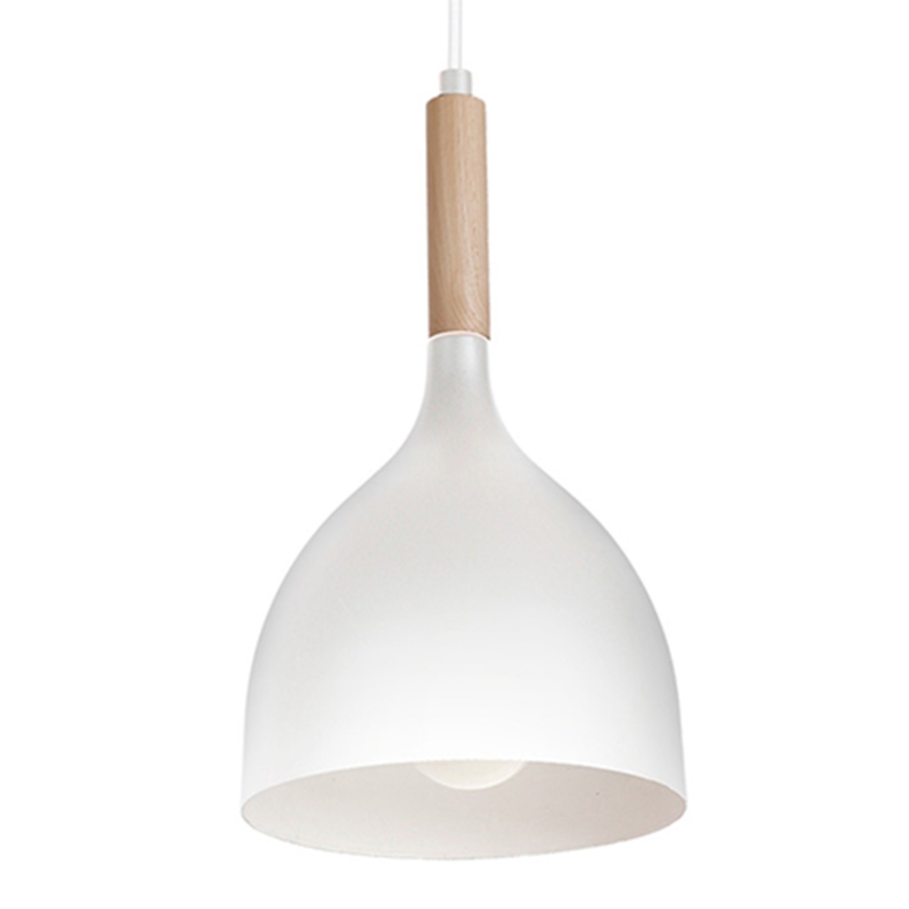 Hanglamp Noak, 1-lamp, wit/hout natuur