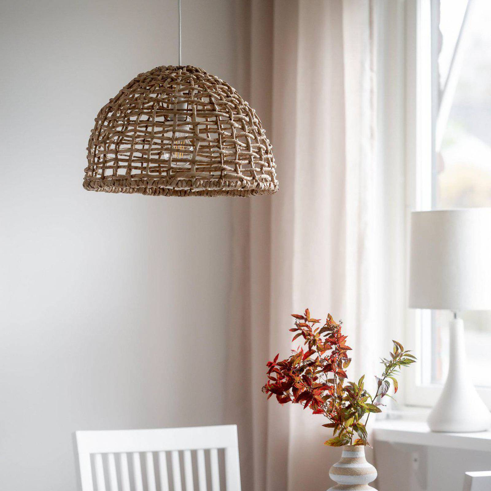 Pr Home Outdoor Hanging Light Cebu, Ø 37 Cm, Uk Plug, Natural