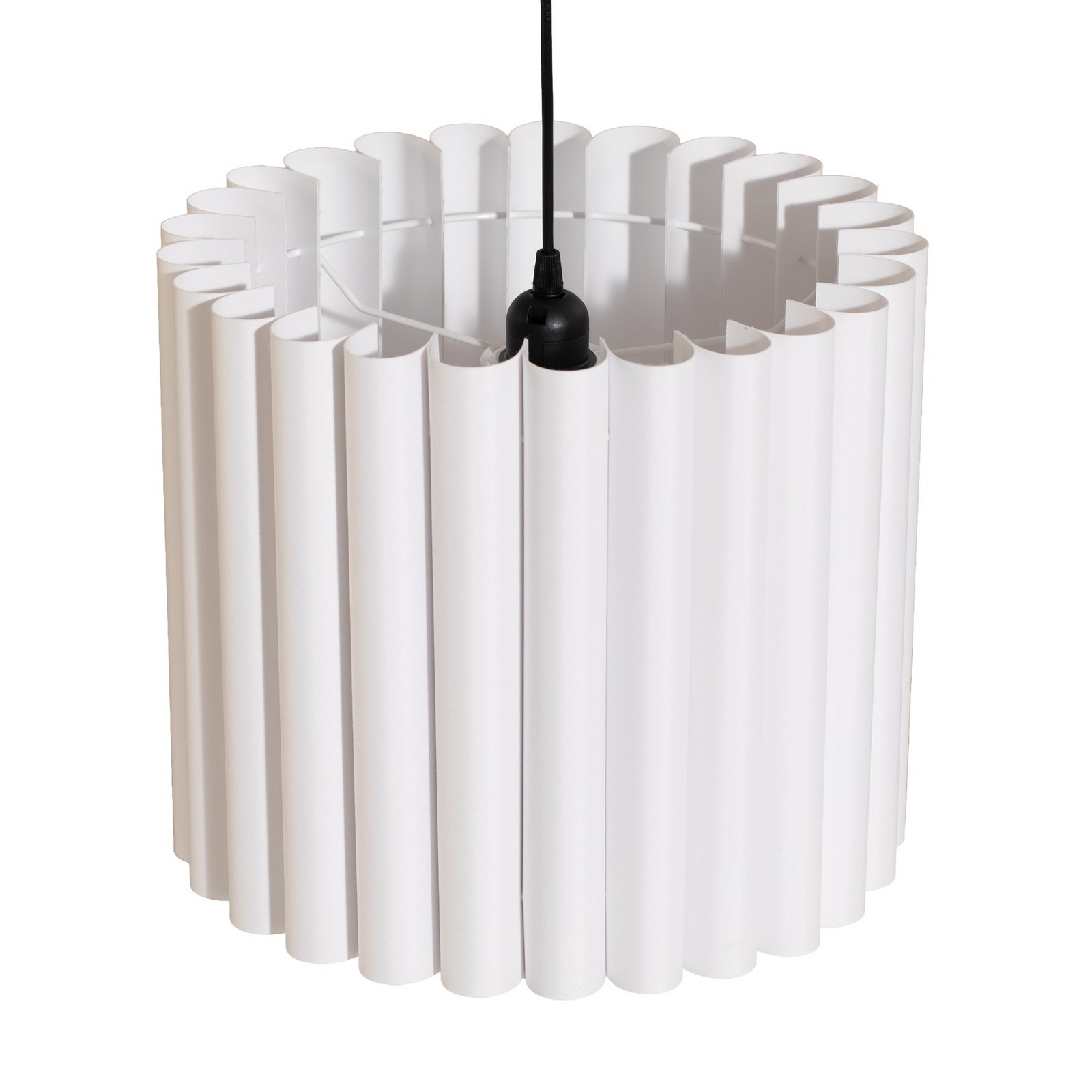 Lámpara colgante Aria, blanca, microfibra, E27