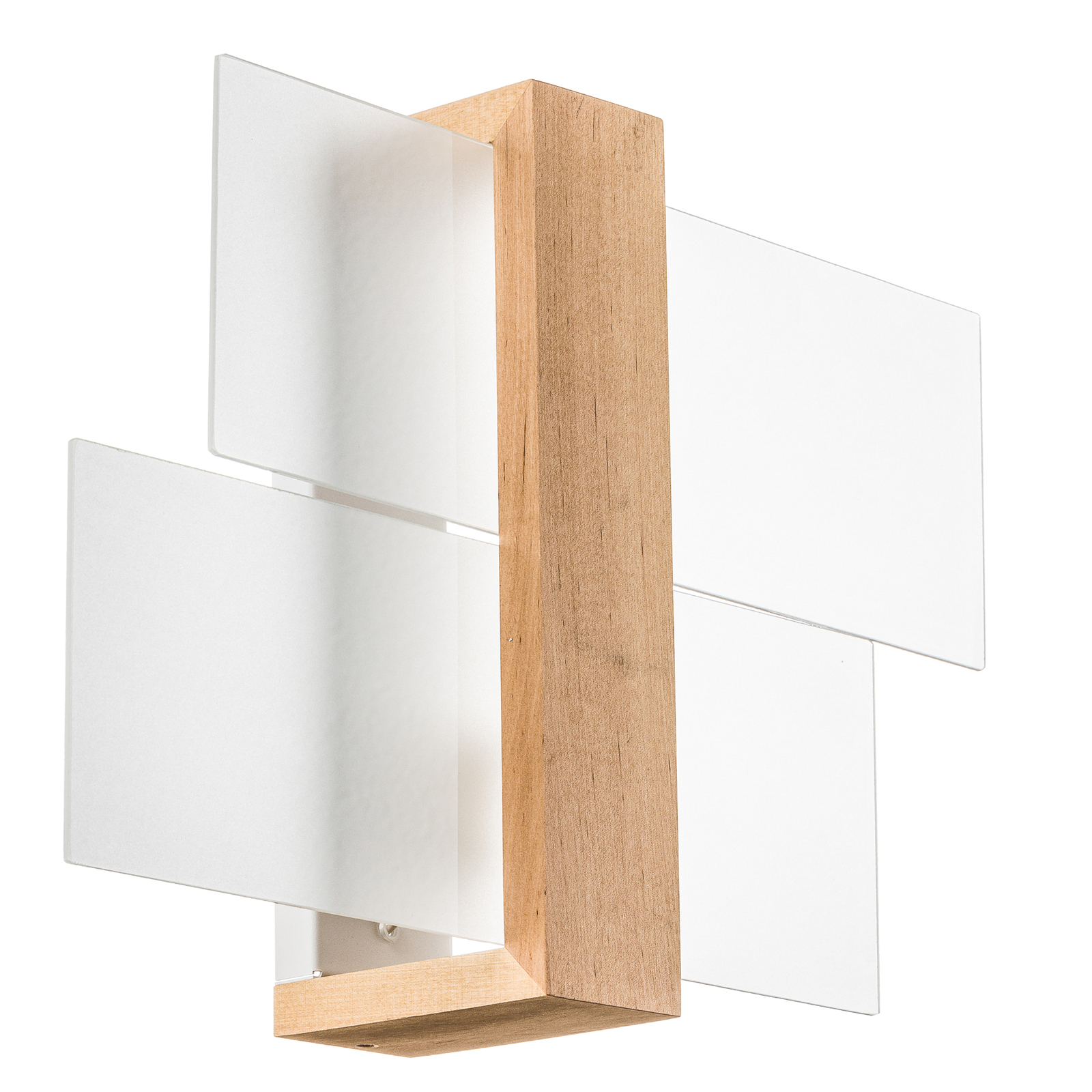 Aplique Shifted 1, vidrio y madera clara