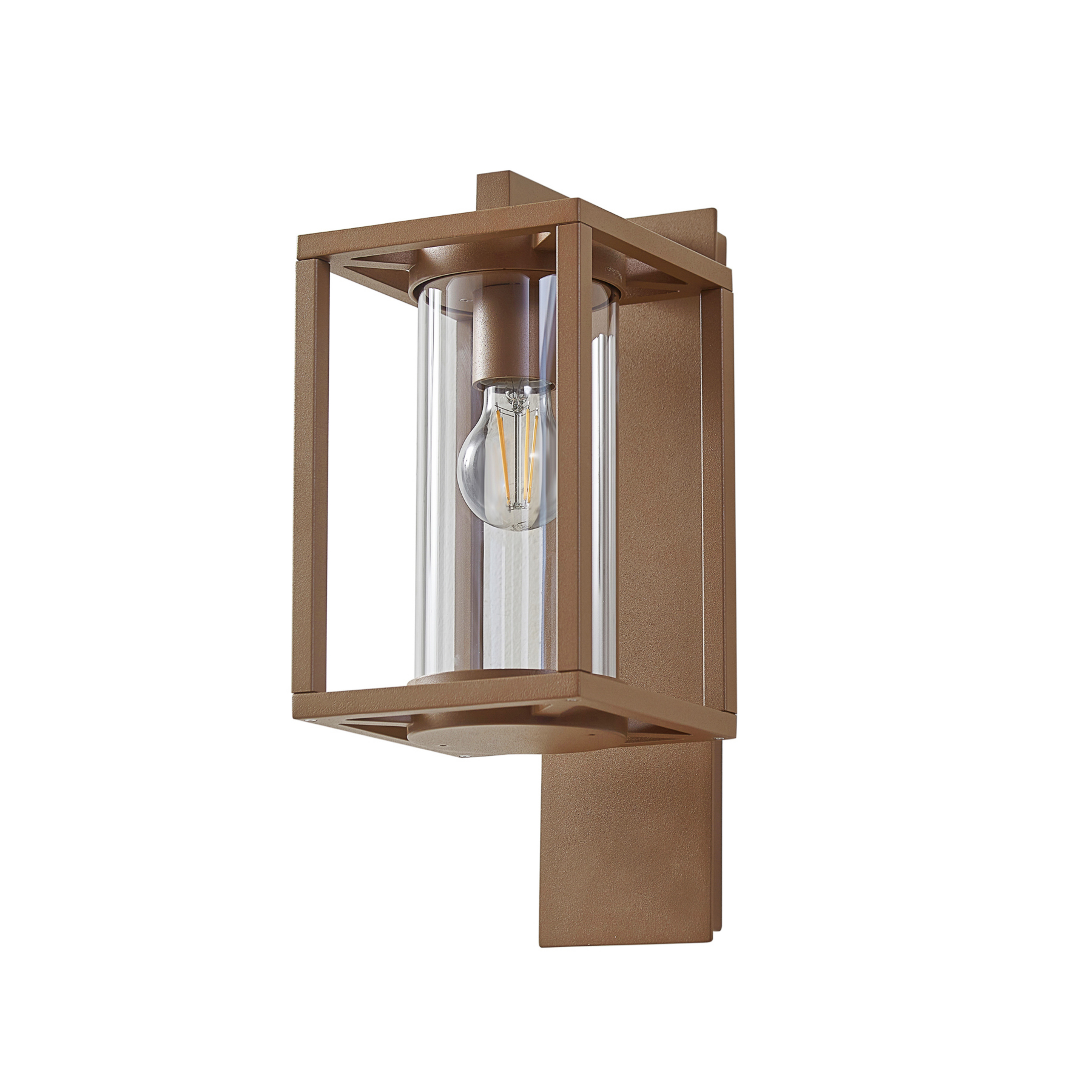 Ferda outdoor wall lamp, hanging, brown, IP44 - Lucande