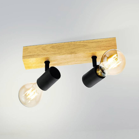 Lampa sufitowa Townshend 3 z drewna, 2-punktowa
