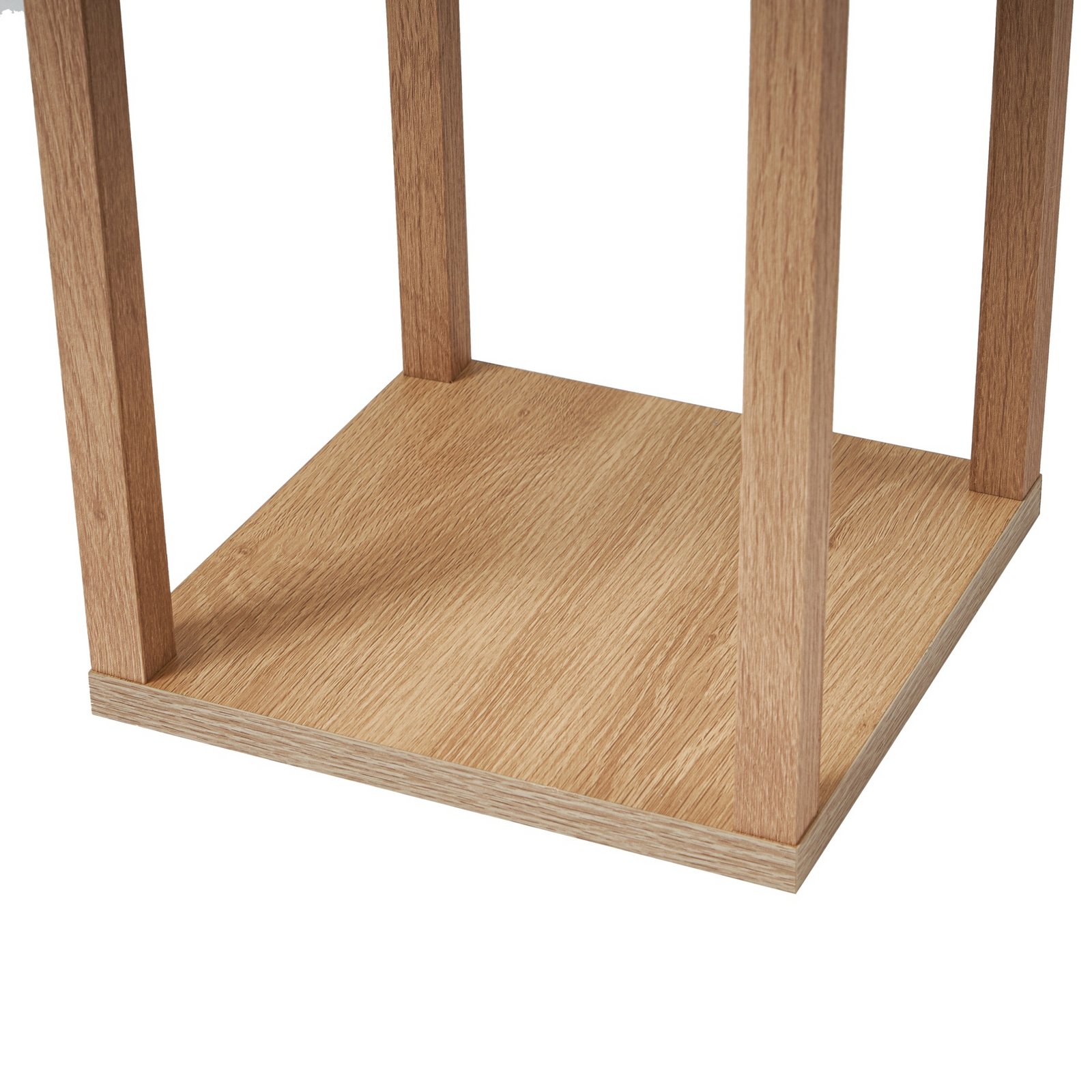 Birta gulvlampe, træfarvet/hvid, reol, træ - Lindby