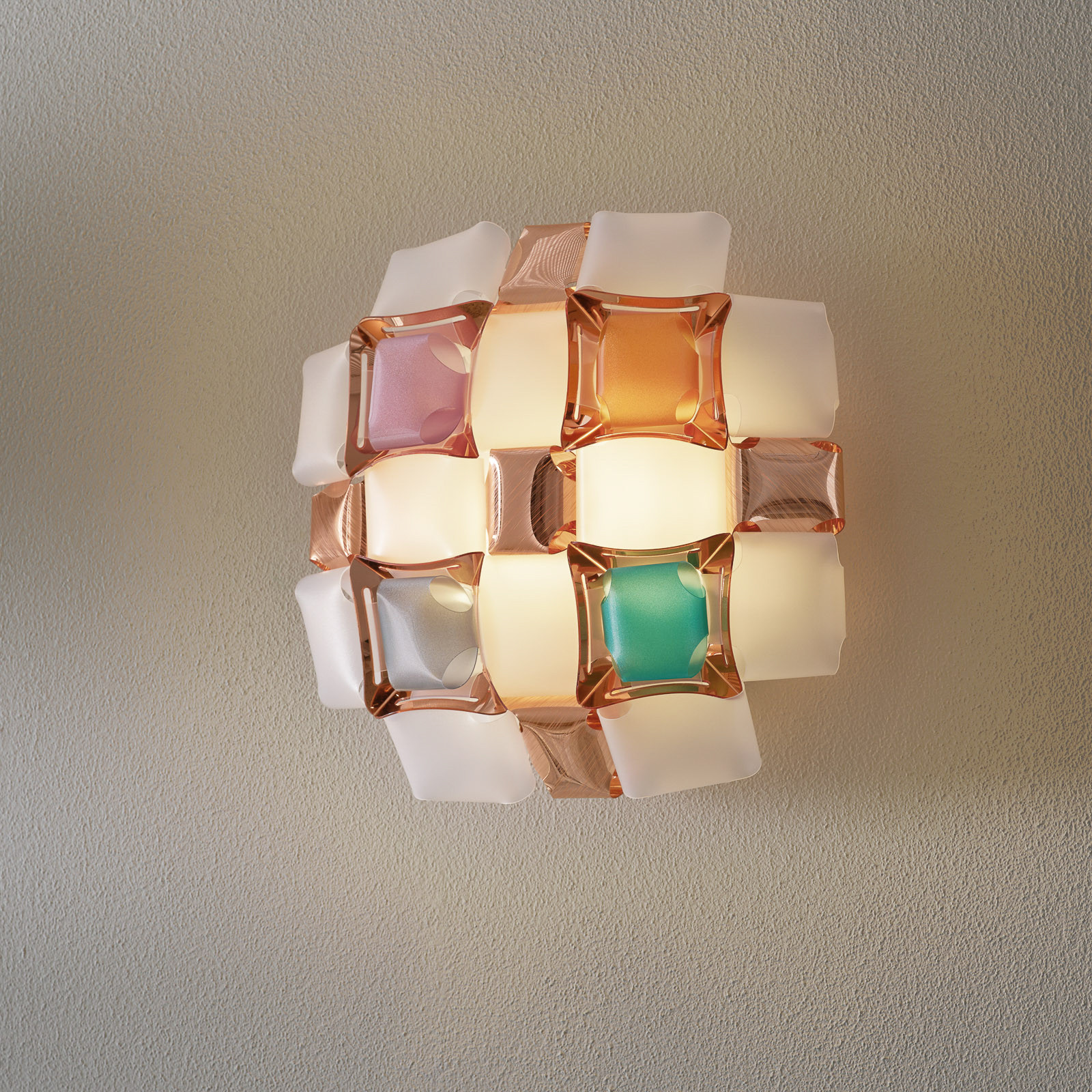 Candeeiro de parede Slamp Mida, 32x32 cm, colorido/branco