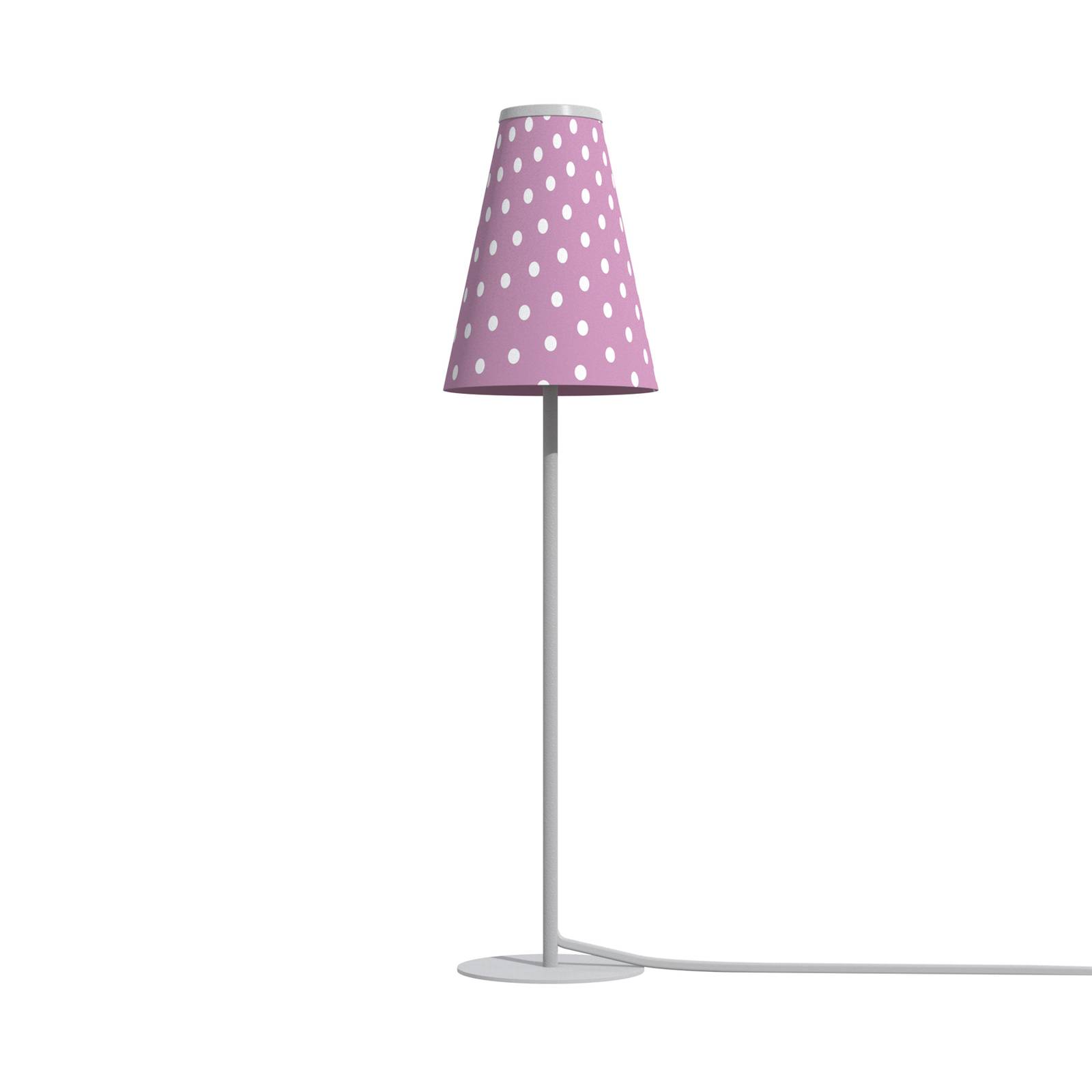 Euluna Bordlampe Trifle pink/hvid med prikker
