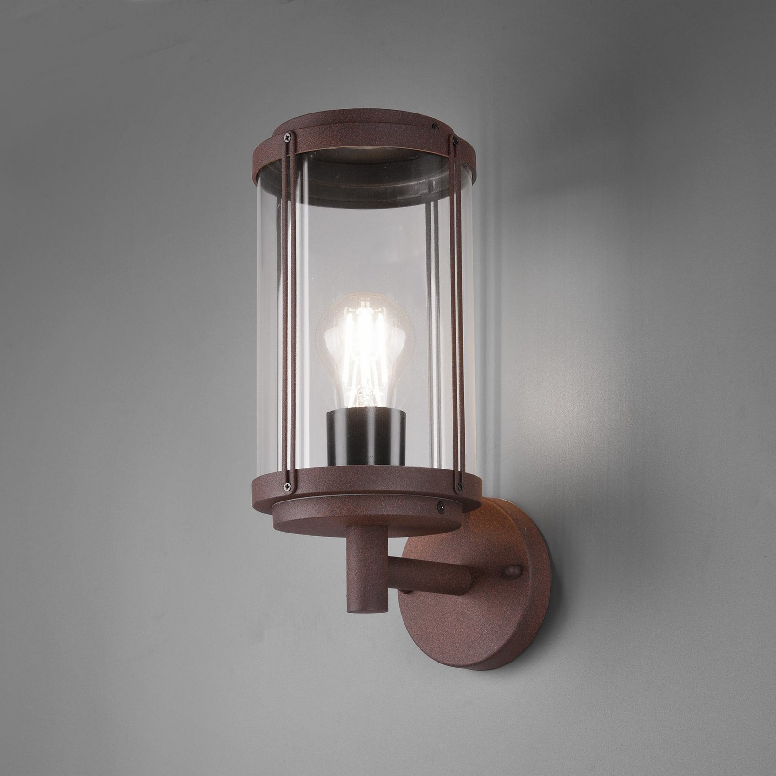 Āra sienas lampa TANARO, rūsas krāsā, augstums 33 cm, metāls IP44 Āra sienas lampa TANARO, rūsas krāsā, augstums 33 cm, metāls IP44