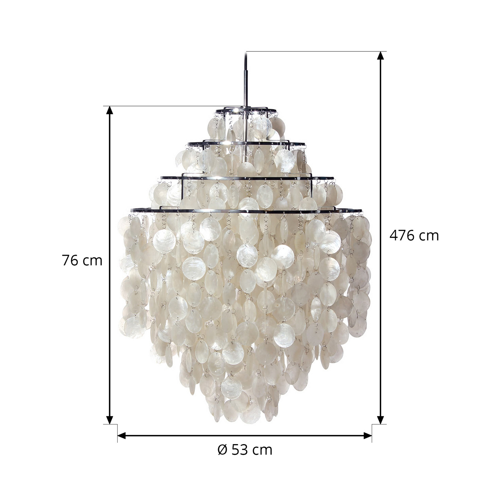 Fun 0DM Pendelleuchte Creme/Chrom Perlmutt E27 - Verpan