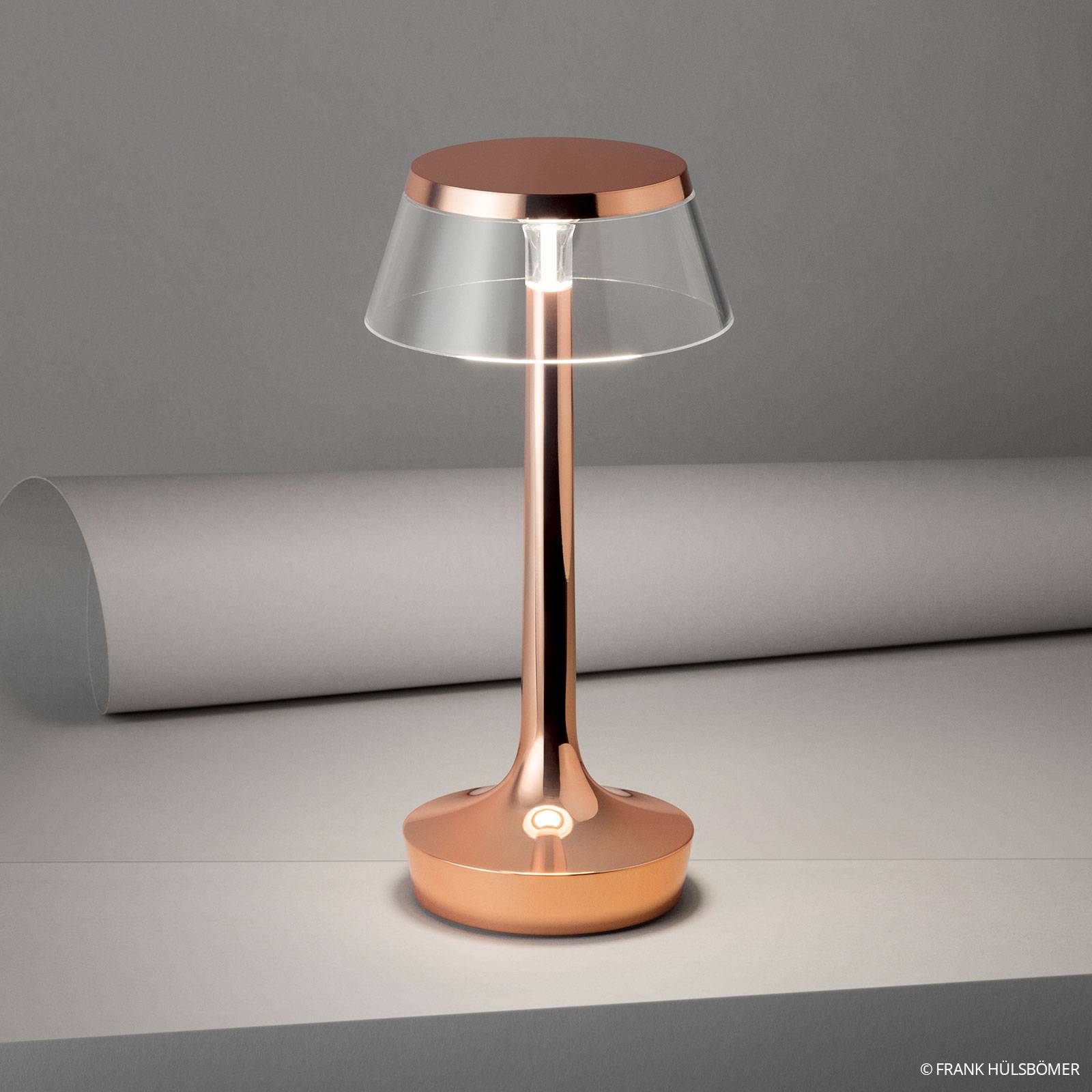 Flos Bon Jour unplugged lampa stołowa LED, miedź