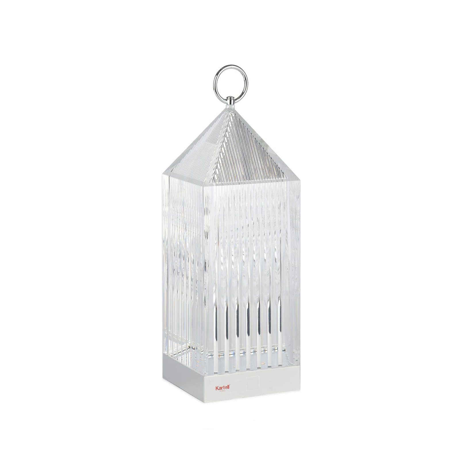 Kartell LED-Akku-Tischlampe Lantern, crystal, recycelt, IP54